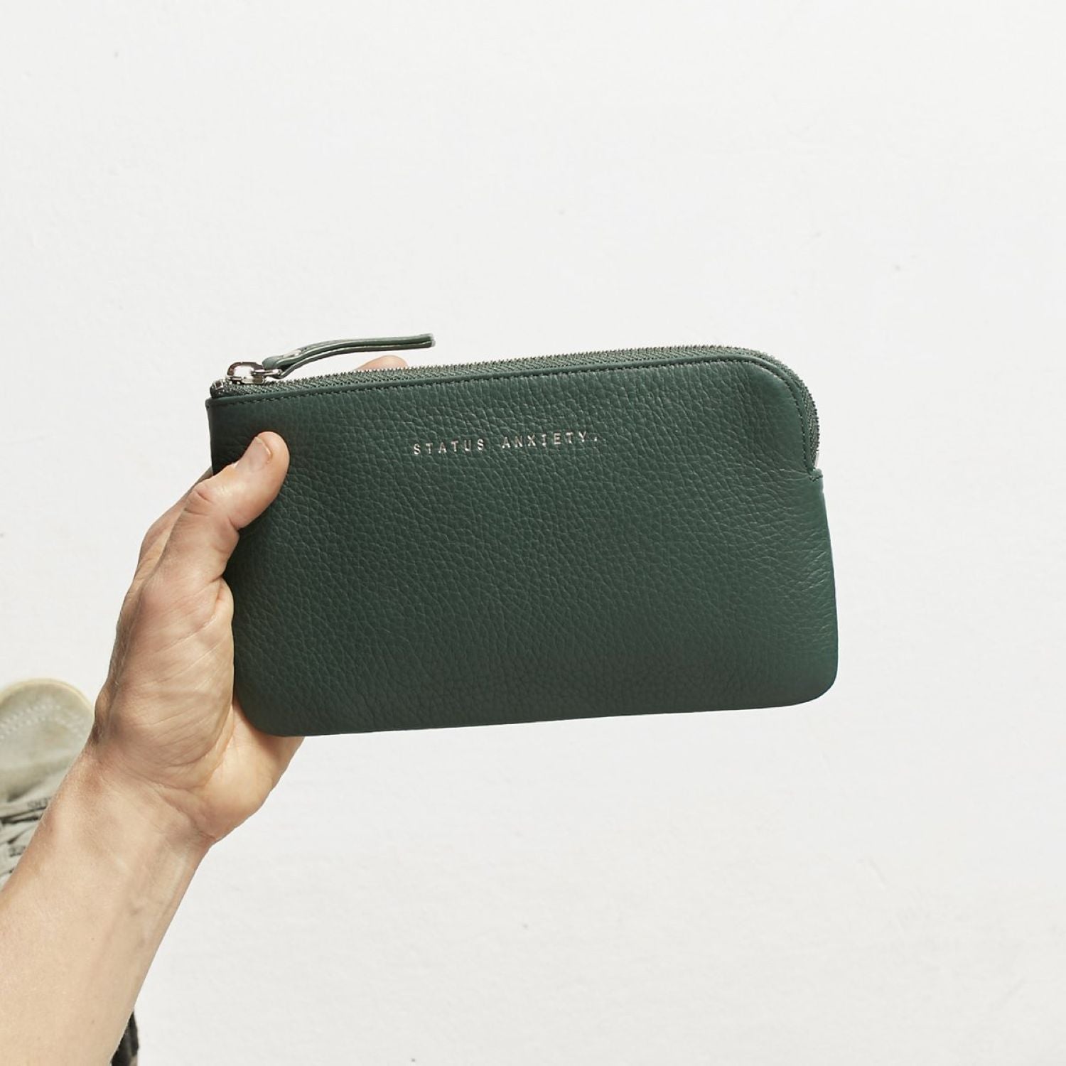 Status Anxiety Smoke And Mirrors Zip Leather Pouch