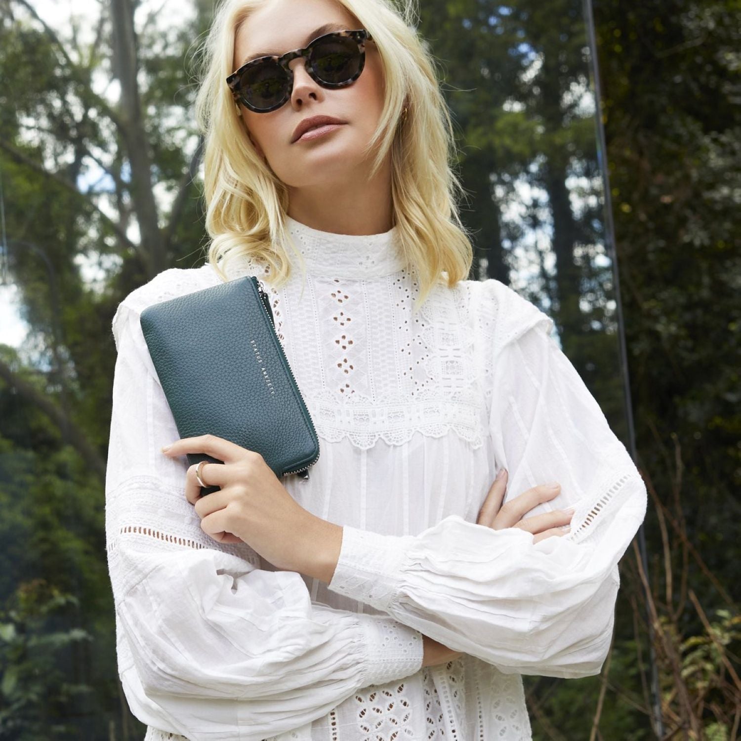 Status Anxiety Smoke And Mirrors Zip Leather Pouch