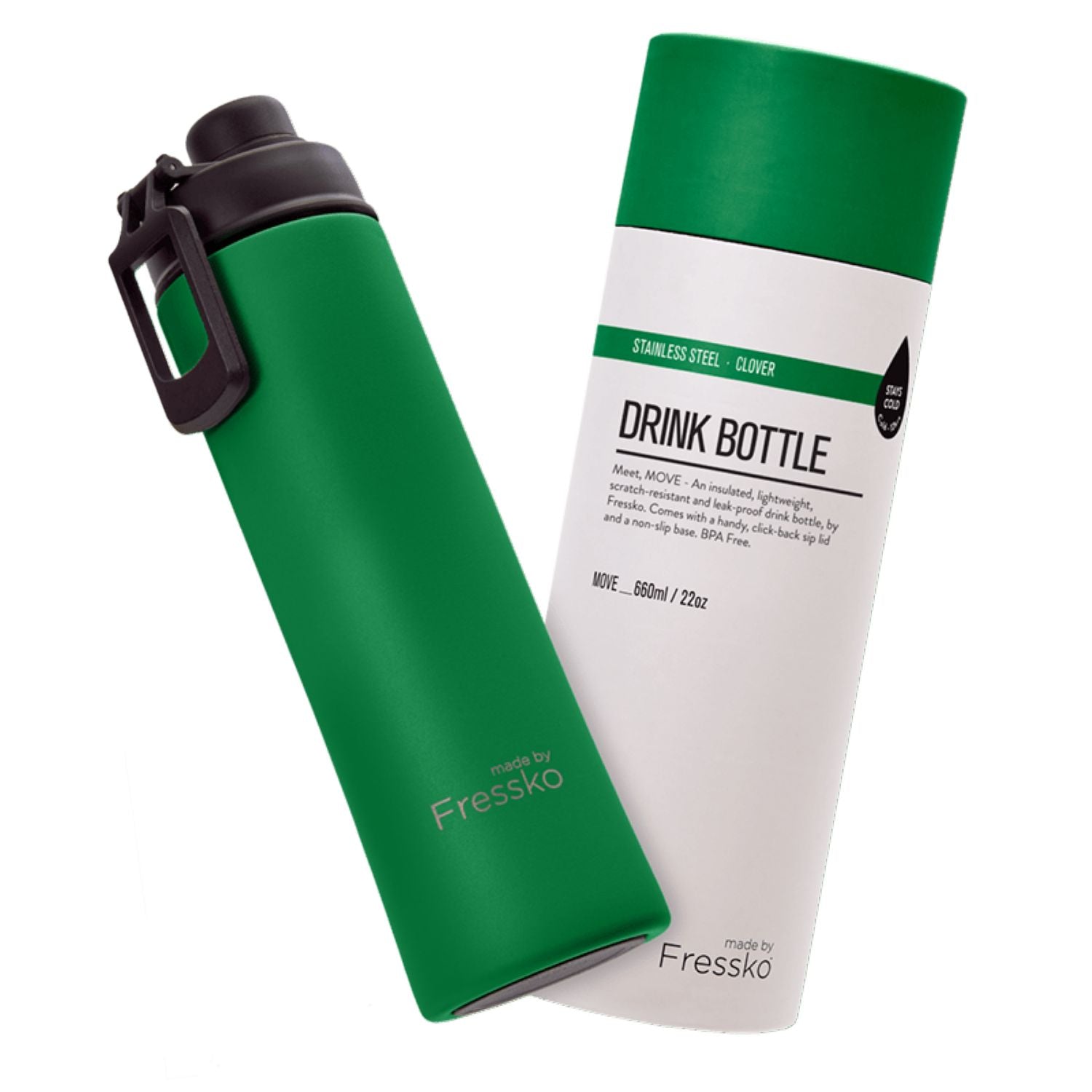 Made By Fressko Move 22oz Insulated Stainless Steel Drink Bottle (SA)