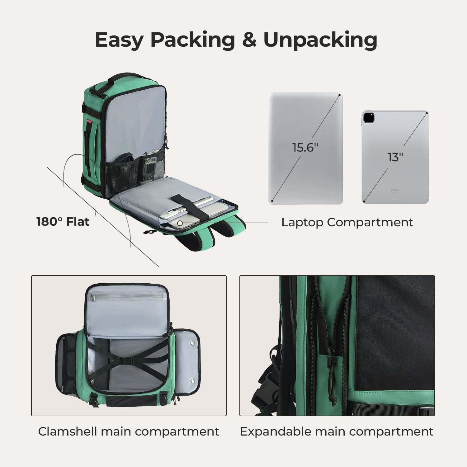 Bagsmart Blast Quick Access Carry On Expandable Travel Backpack