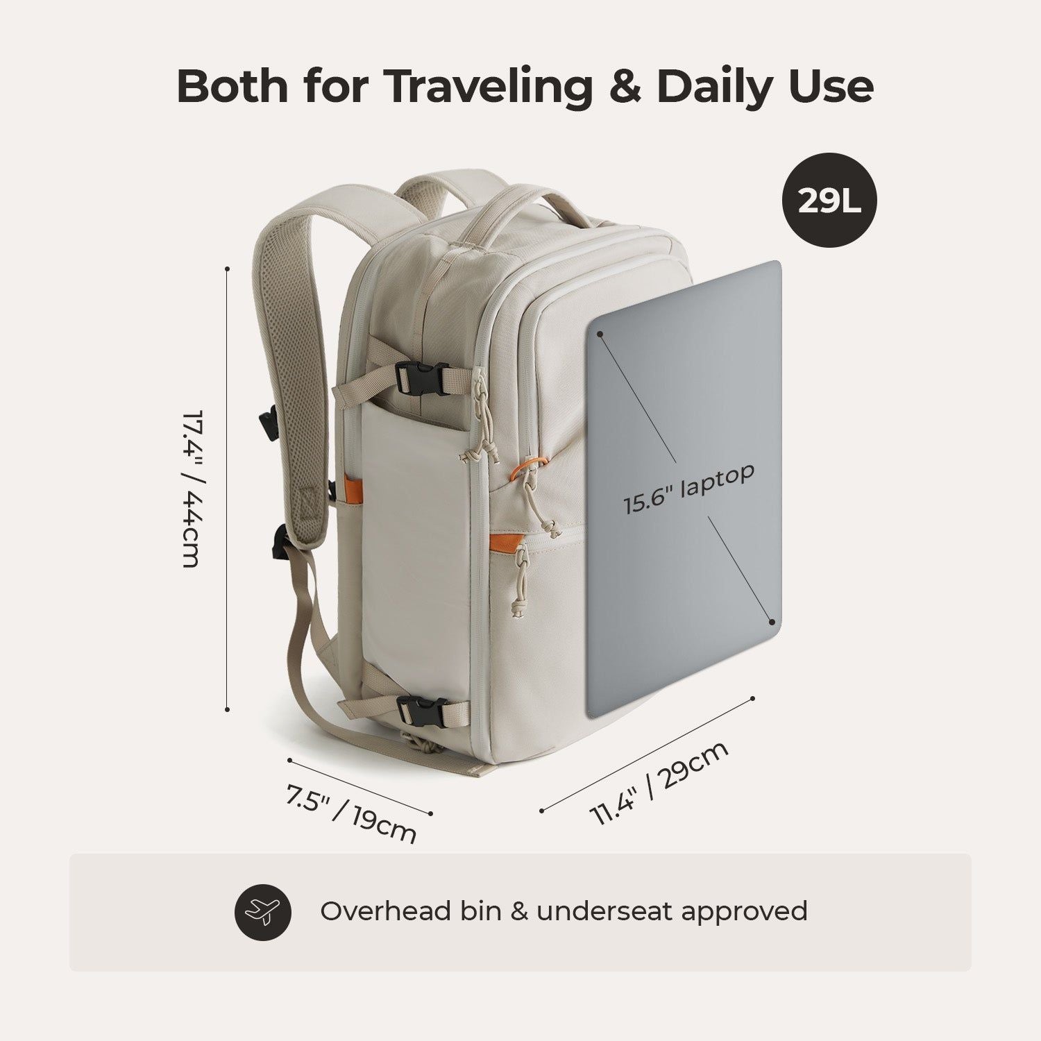 Bagsmart Faro Carry On Travel Backpack Set 29L