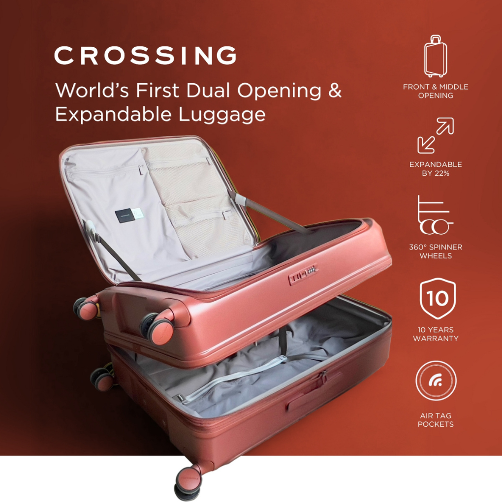 CROSSING INVI 30" Large Expandable Luggage With Front & Middle Access