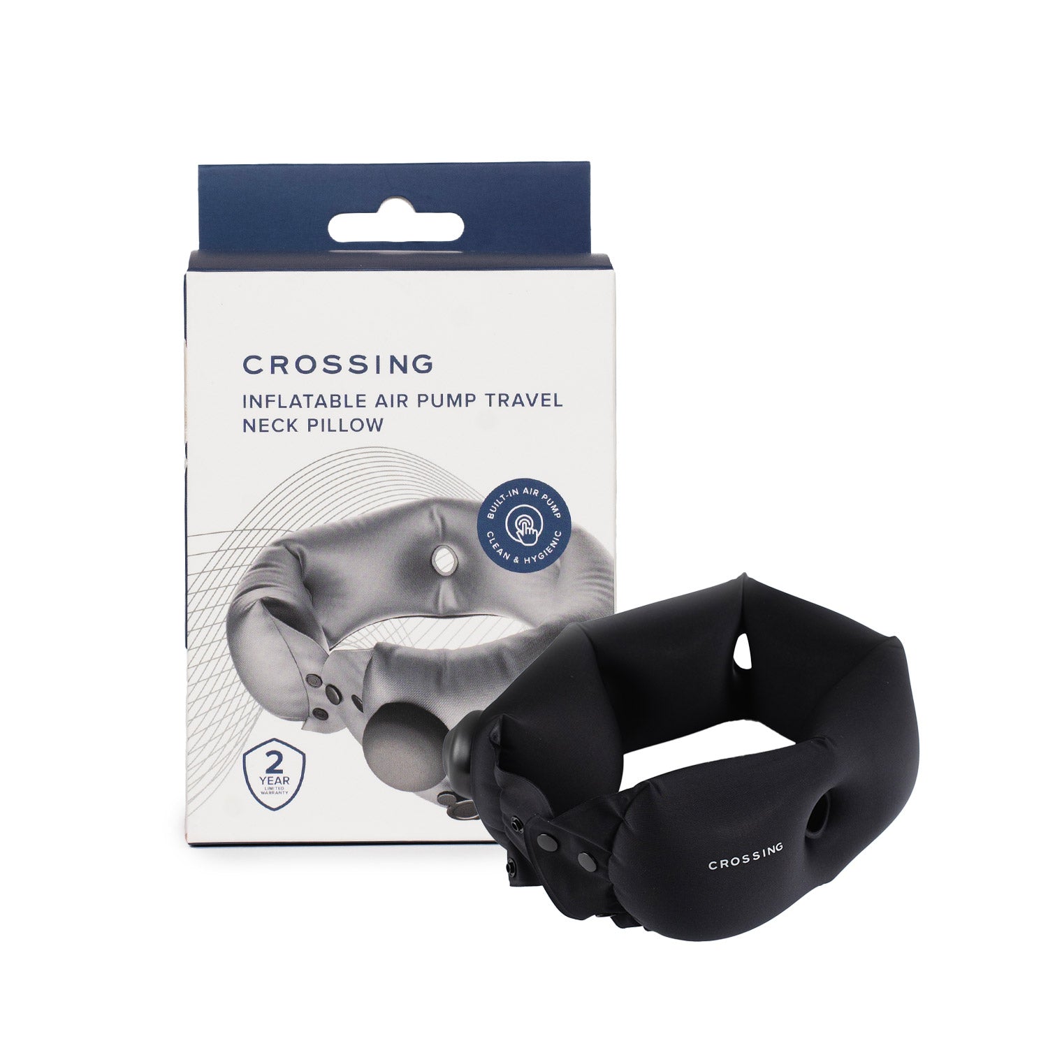 Crossing Inflatable Air Pump Neck Travel Pillow