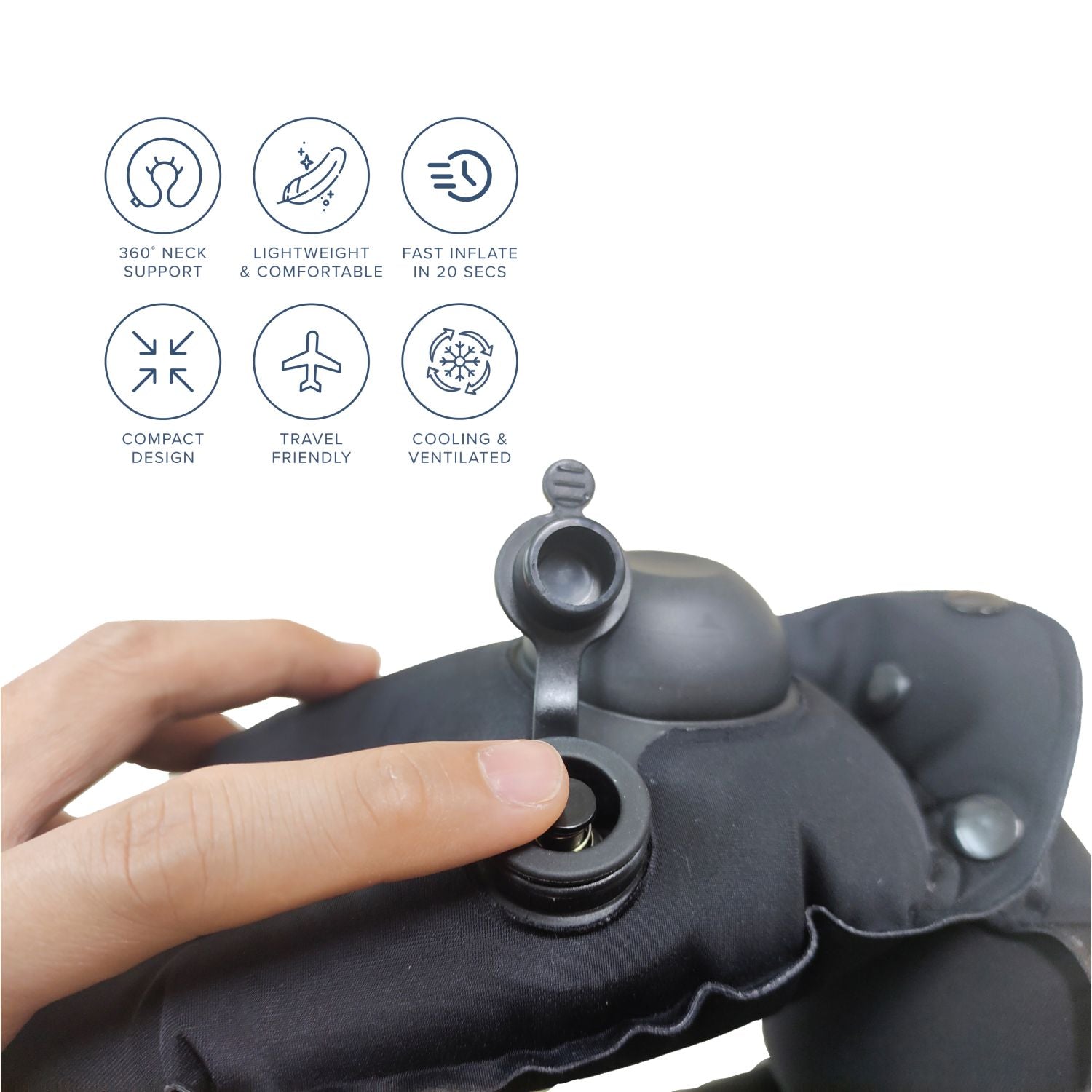 Crossing Inflatable Air Pump Neck Travel Pillow