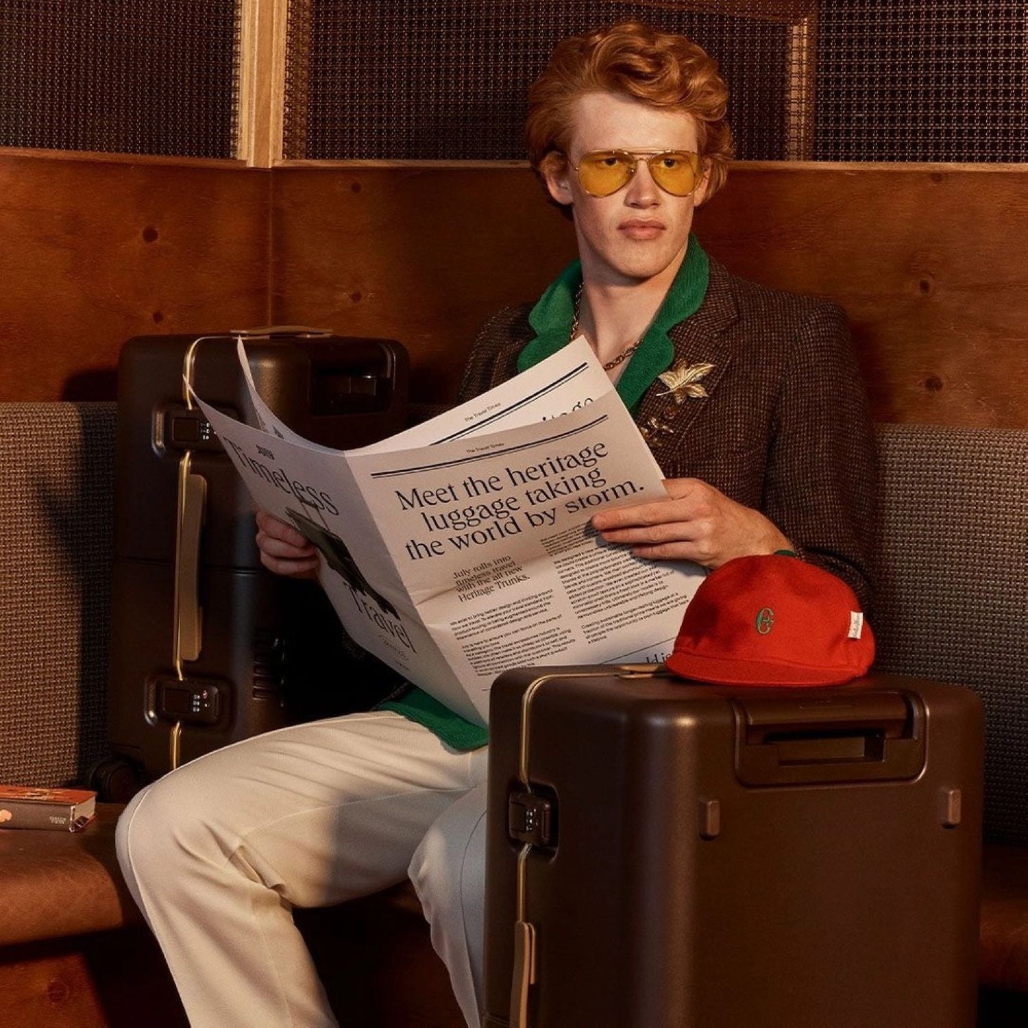 July Checked Trunk Polycarbonate Frame 28" Luggage (SA)