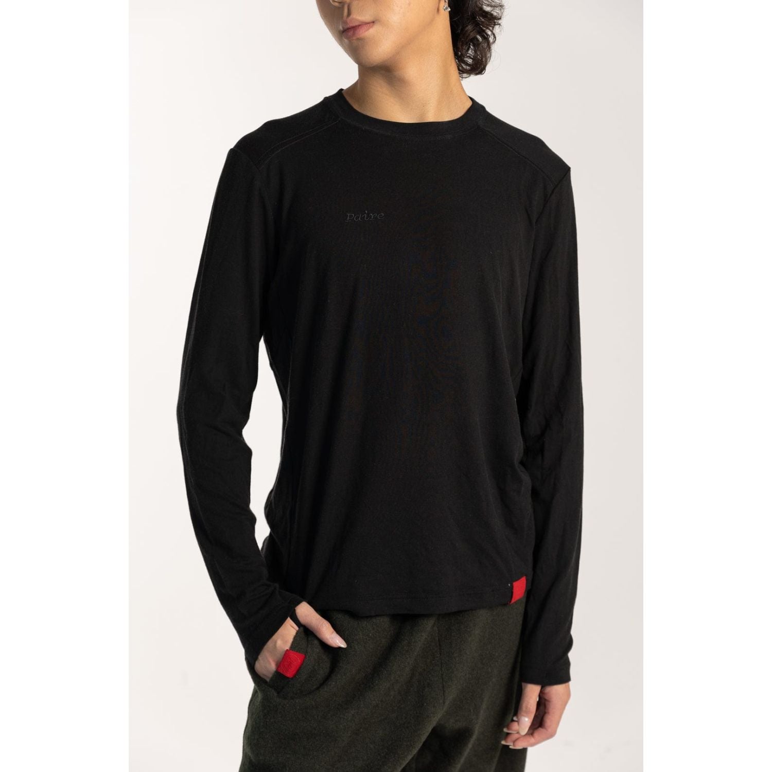 Paire Merino Wool-Blend Unisex Long Sleeve T-Shirt (Navy)