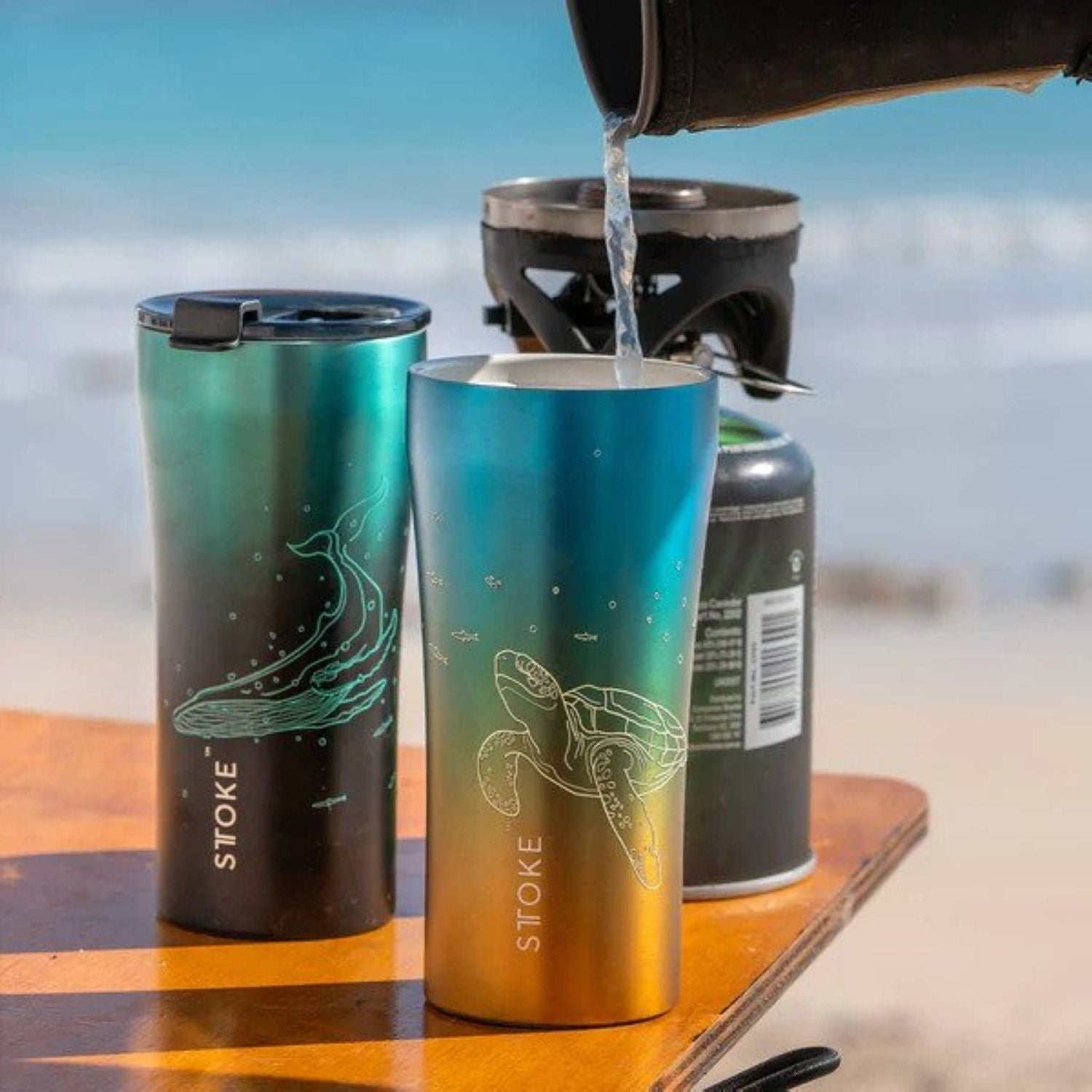 STTOKE Limited Edition Leakproof Ombre Ocean Insulated Cup 12oz | Cups and Tumblers, Gifts & Lifestyle, Travel Accessories, Water Bottles | STTOKE-12