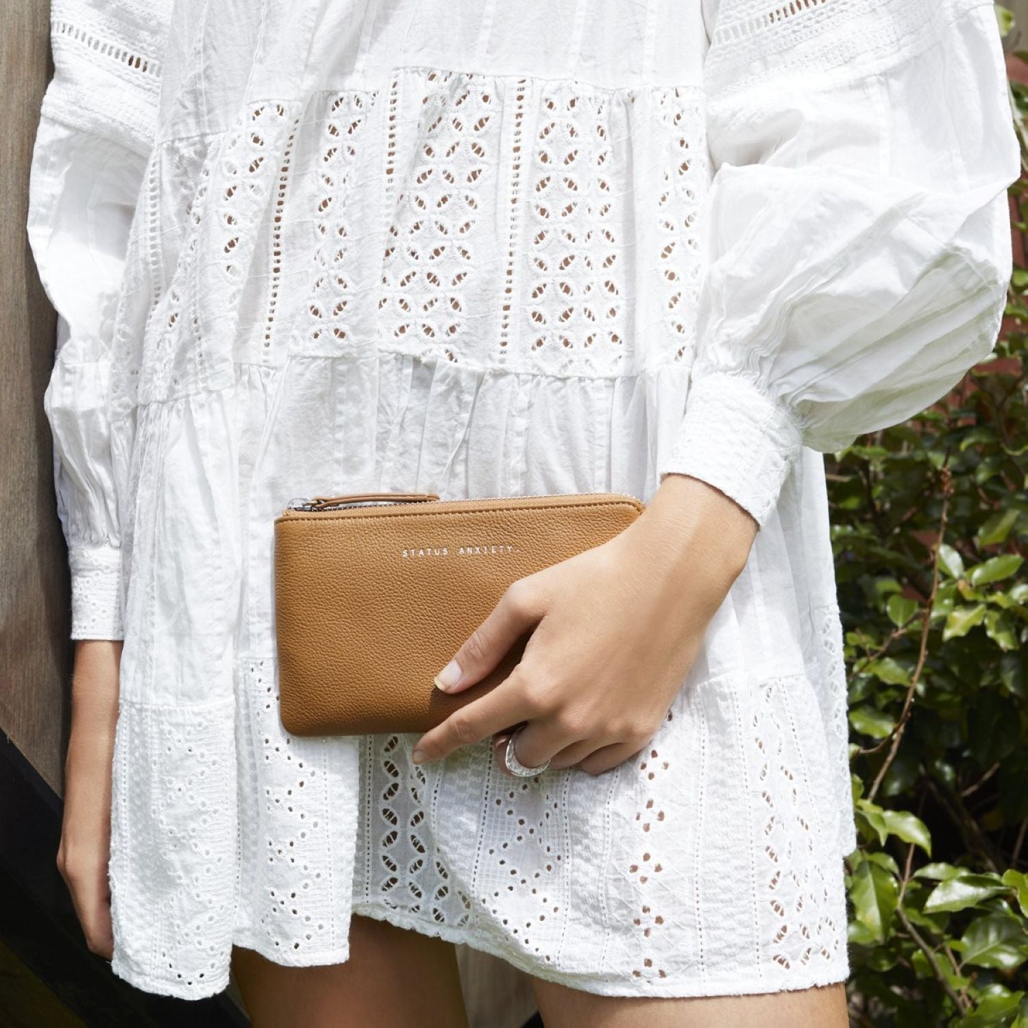 Status Anxiety Smoke And Mirrors Zip Leather Pouch