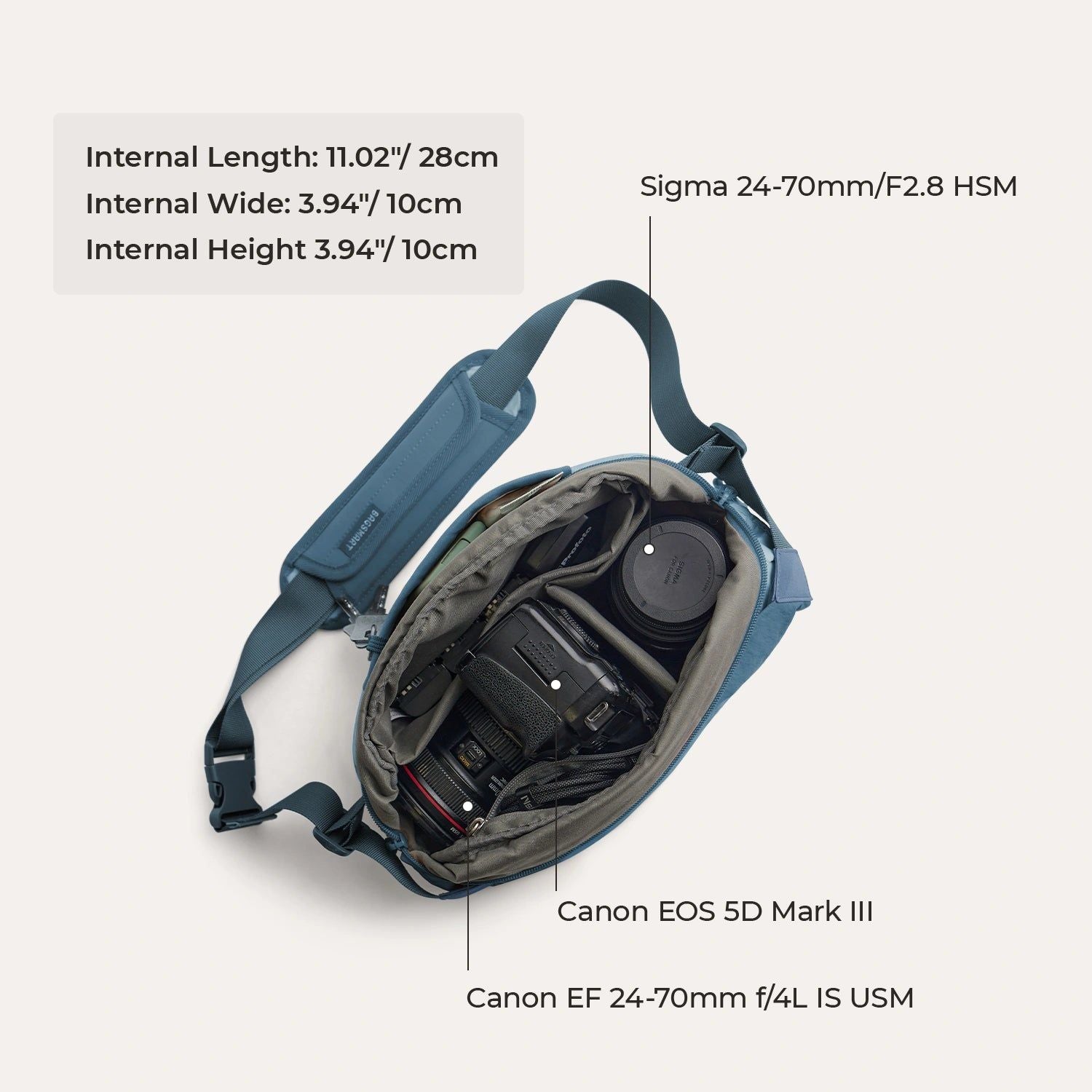 Bagsmart Soar Camera Sling Bag With Tripod Holder 6L