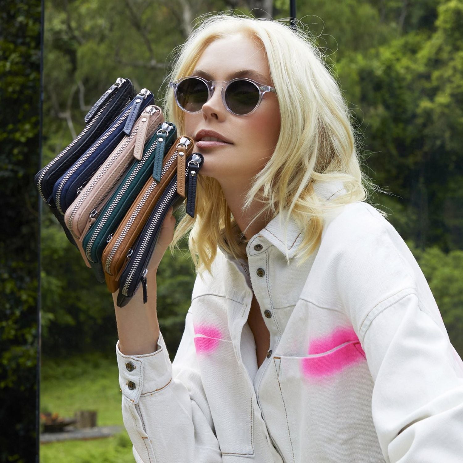 Status Anxiety Smoke And Mirrors Zip Leather Pouch