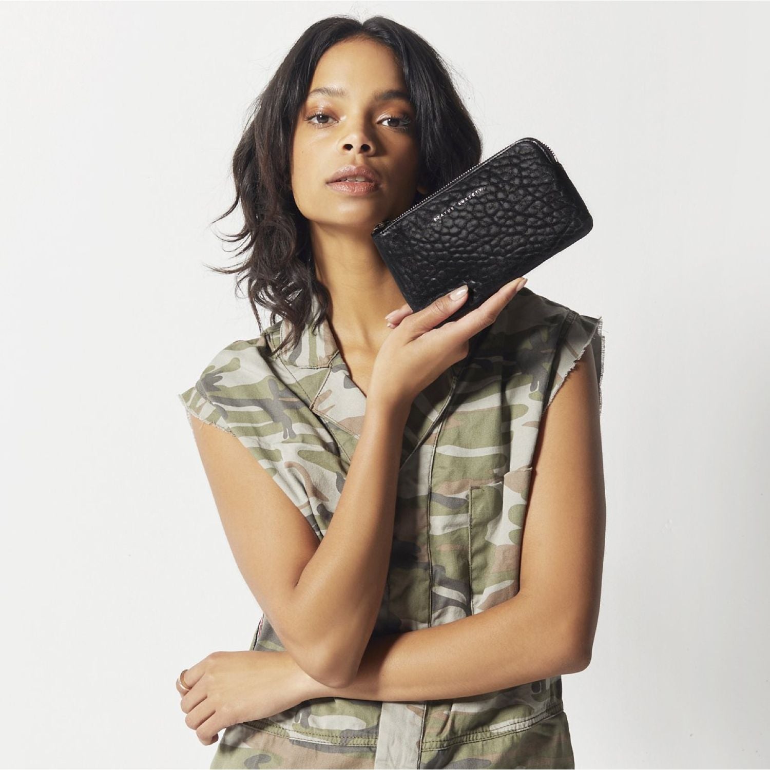 Status Anxiety Smoke And Mirrors Zip Leather Pouch