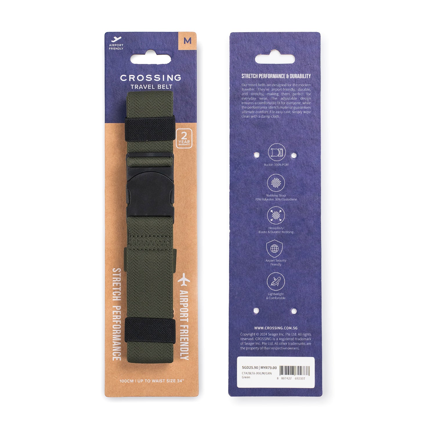 Crossing Travel Belt With Loop Buckle (Medium)