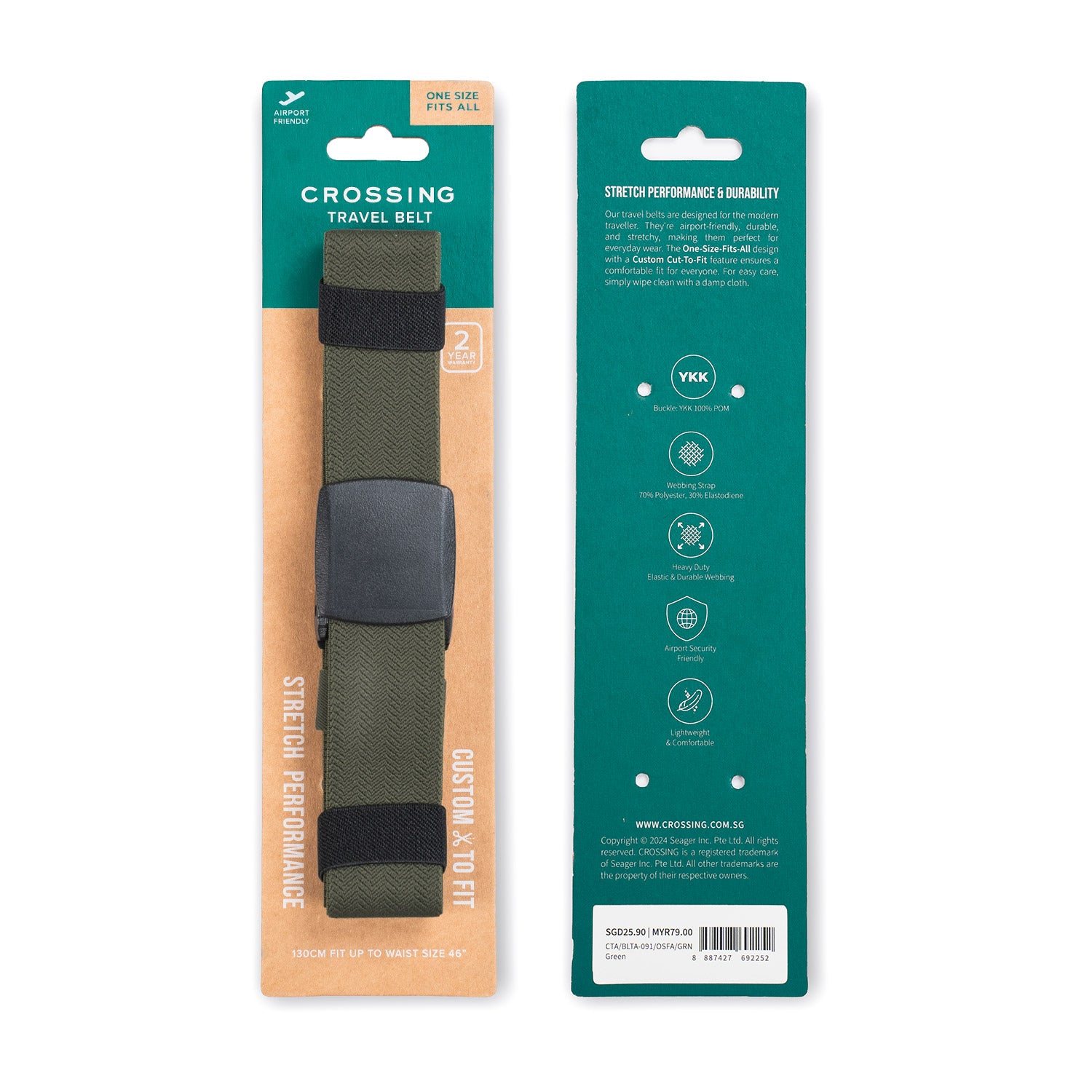 Crossing Travel Belt With Clip Buckle (One Size)