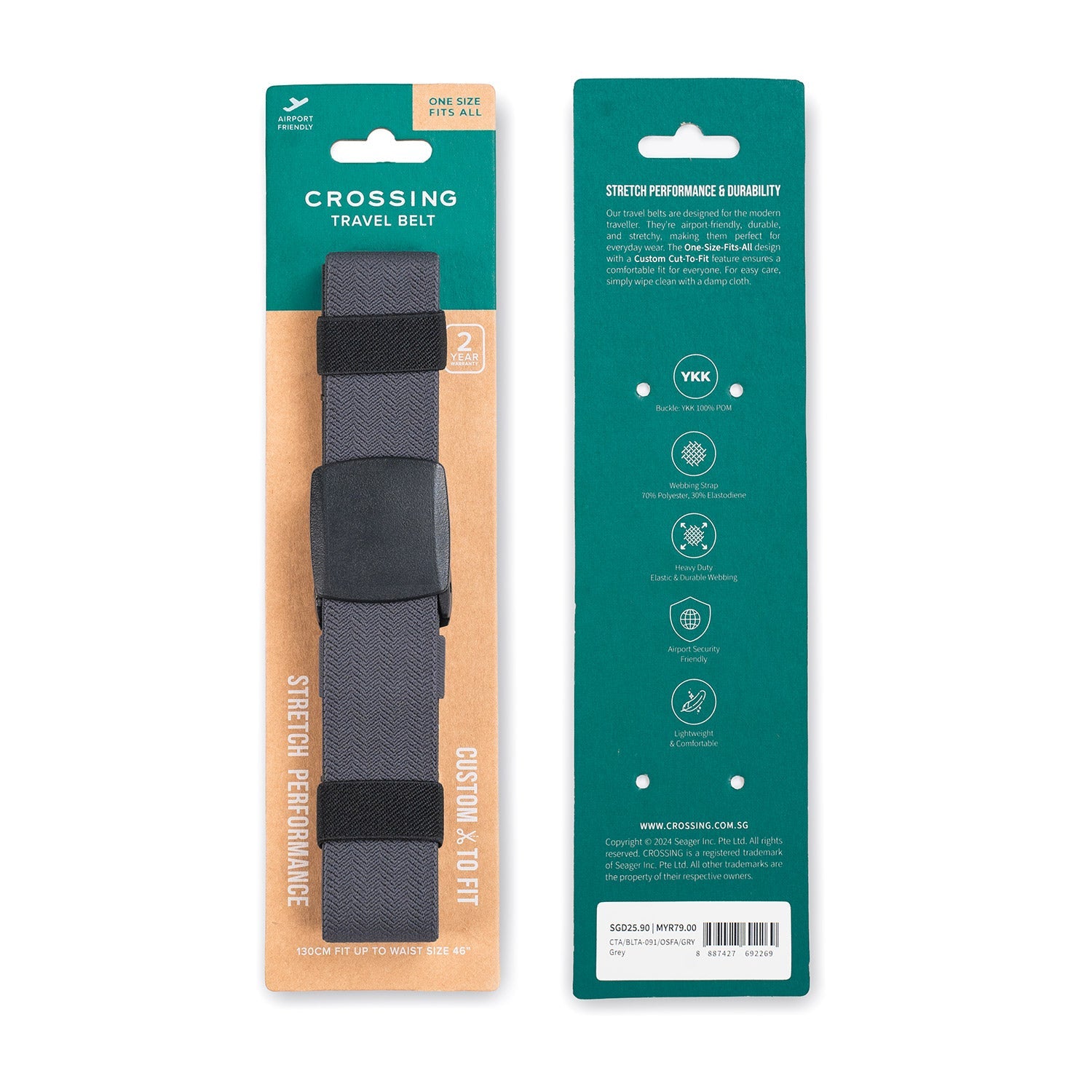Crossing Travel Belt With Clip Buckle (One Size) (SA)