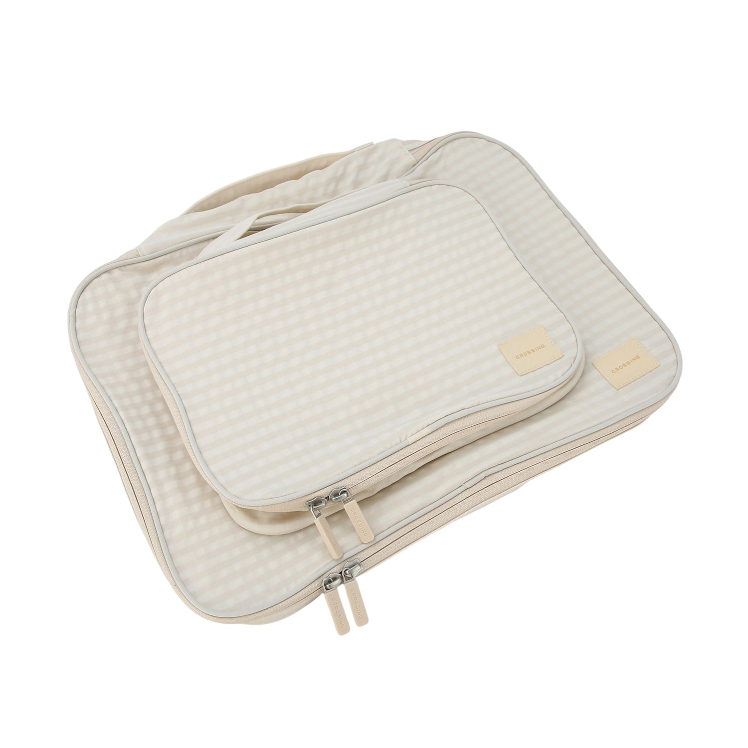 Crossing Waterproof Rayon Checked Packing Cube Set (2-Piece Set)