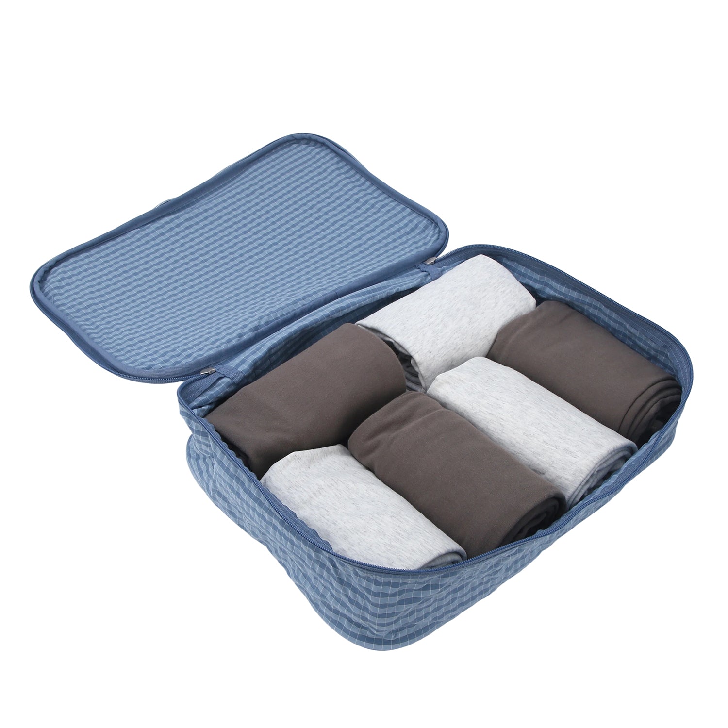 Crossing Waterproof Rayon Checked Packing Cube Set (2-Piece Set)