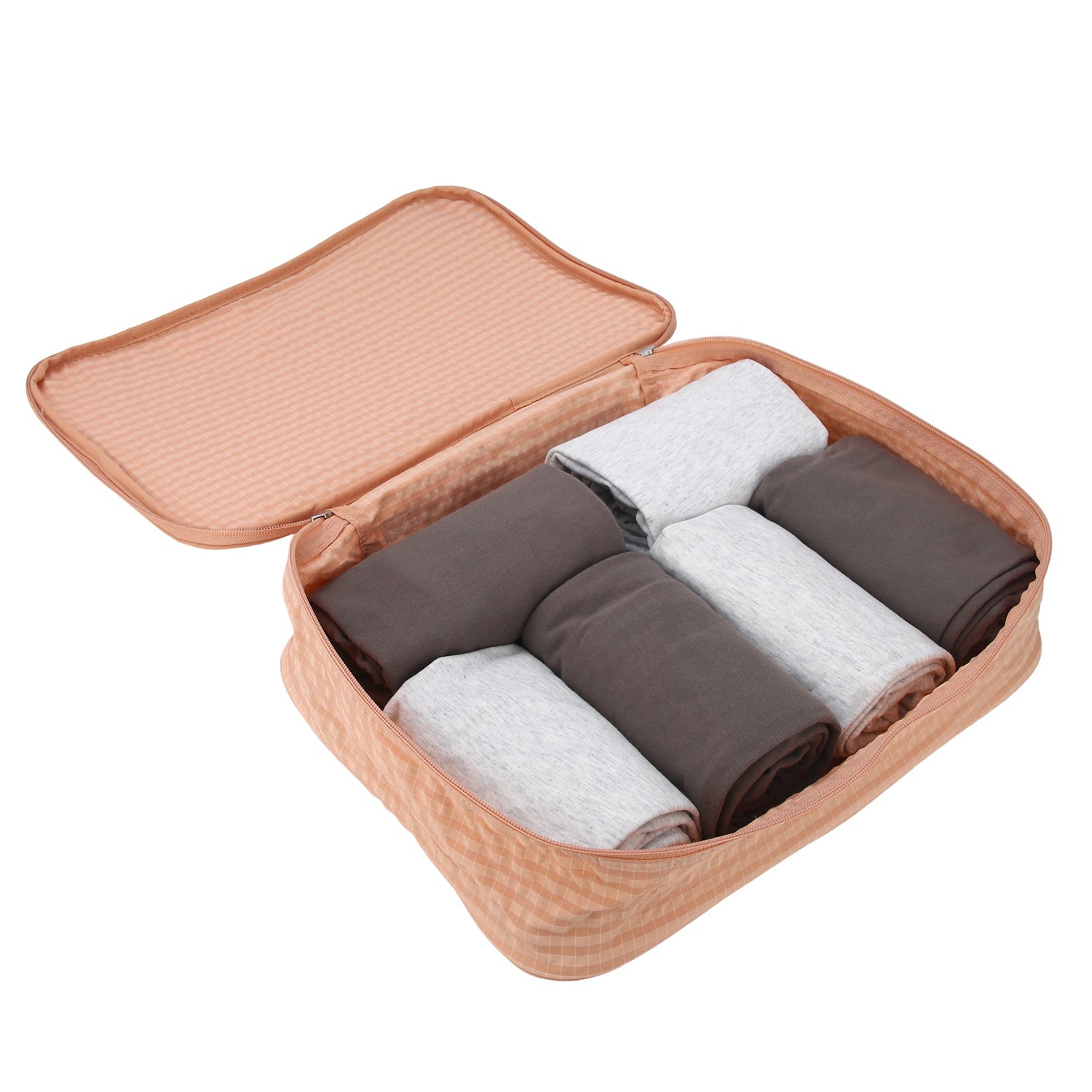 Crossing Waterproof Rayon Checked Packing Cube Set (2-Piece Set)