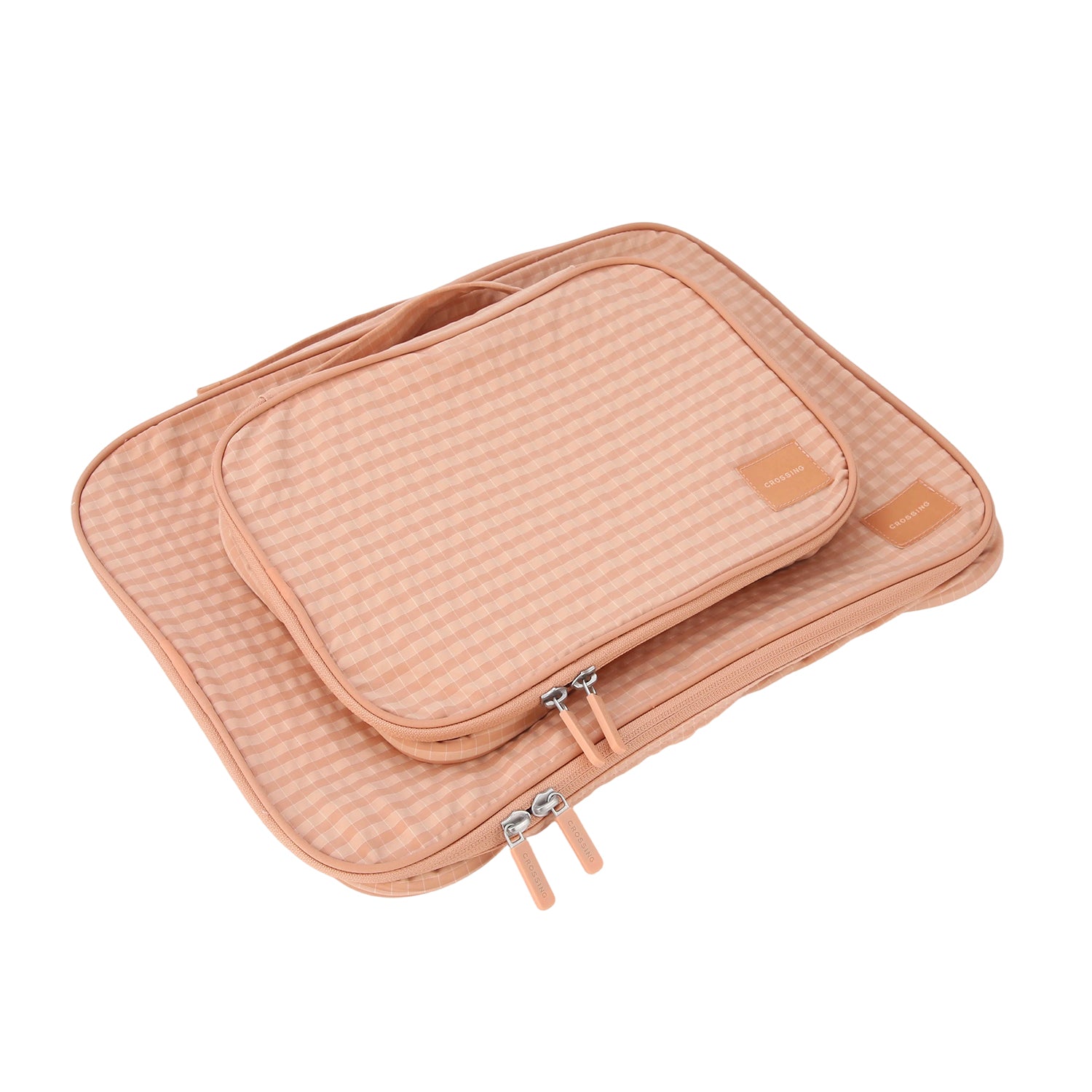 Crossing Waterproof Rayon Checked Packing Cube Set (2-Piece Set)