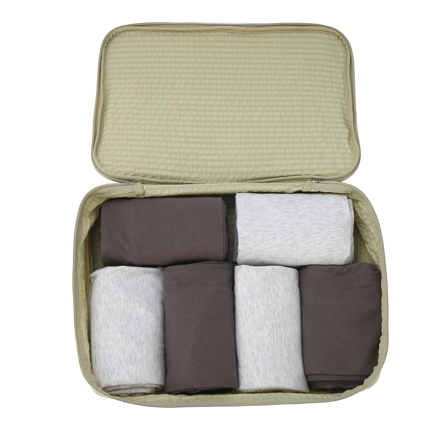Crossing Waterproof Rayon Checked Packing Cube Set (2-Piece Set)