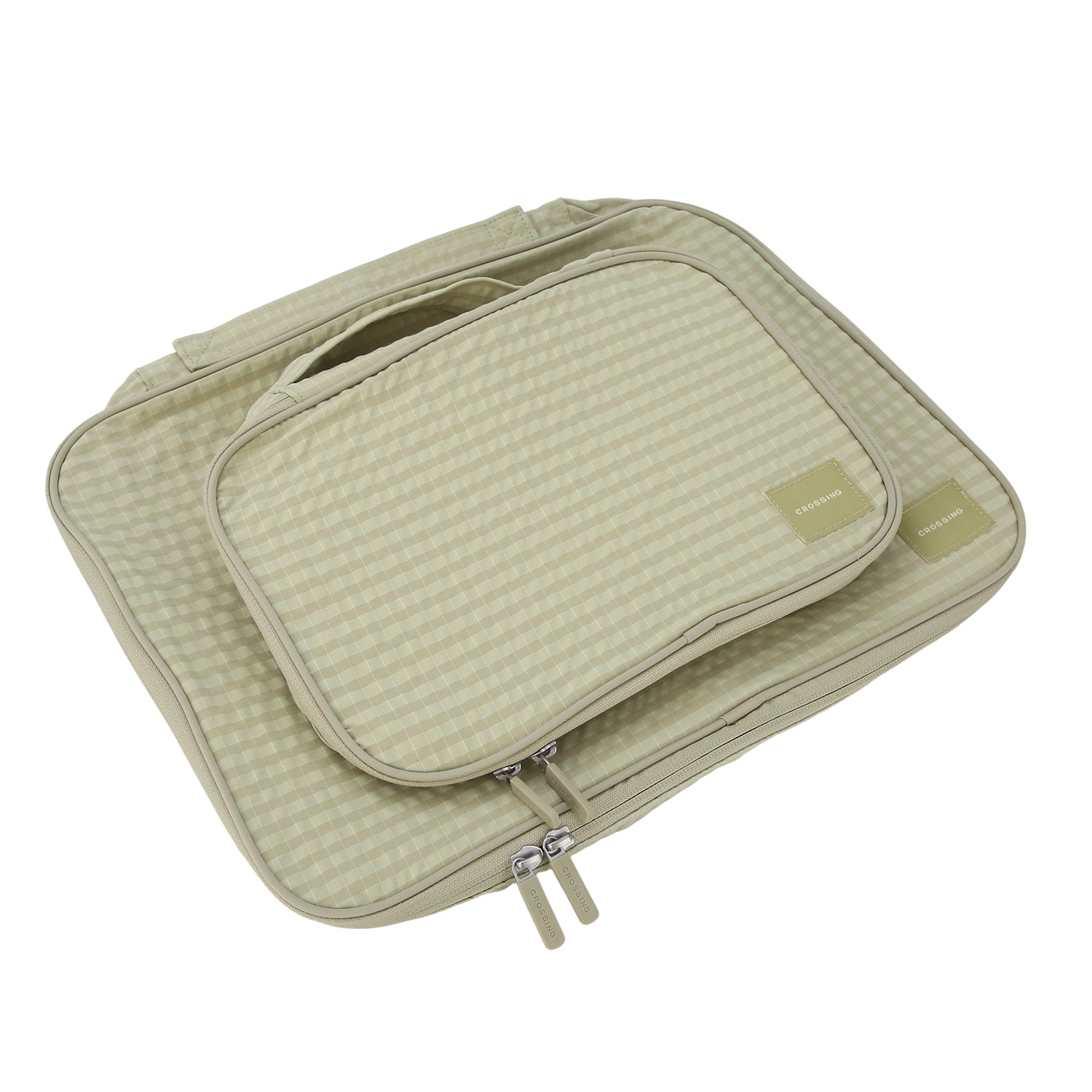 Crossing Waterproof Rayon Checked Packing Cube Set (2-Piece Set)
