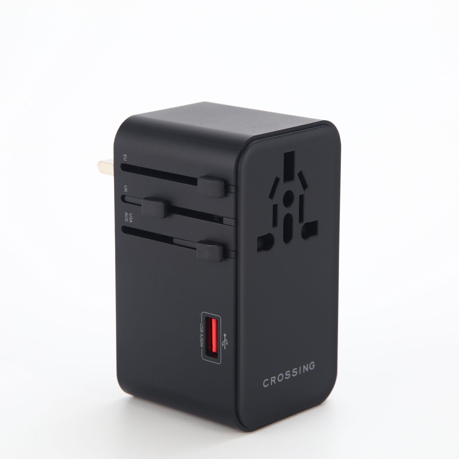 Crossing World Travel Adaptor 160W with 1 X USB-A + 3 X USB-C with Built-In Type C Cable