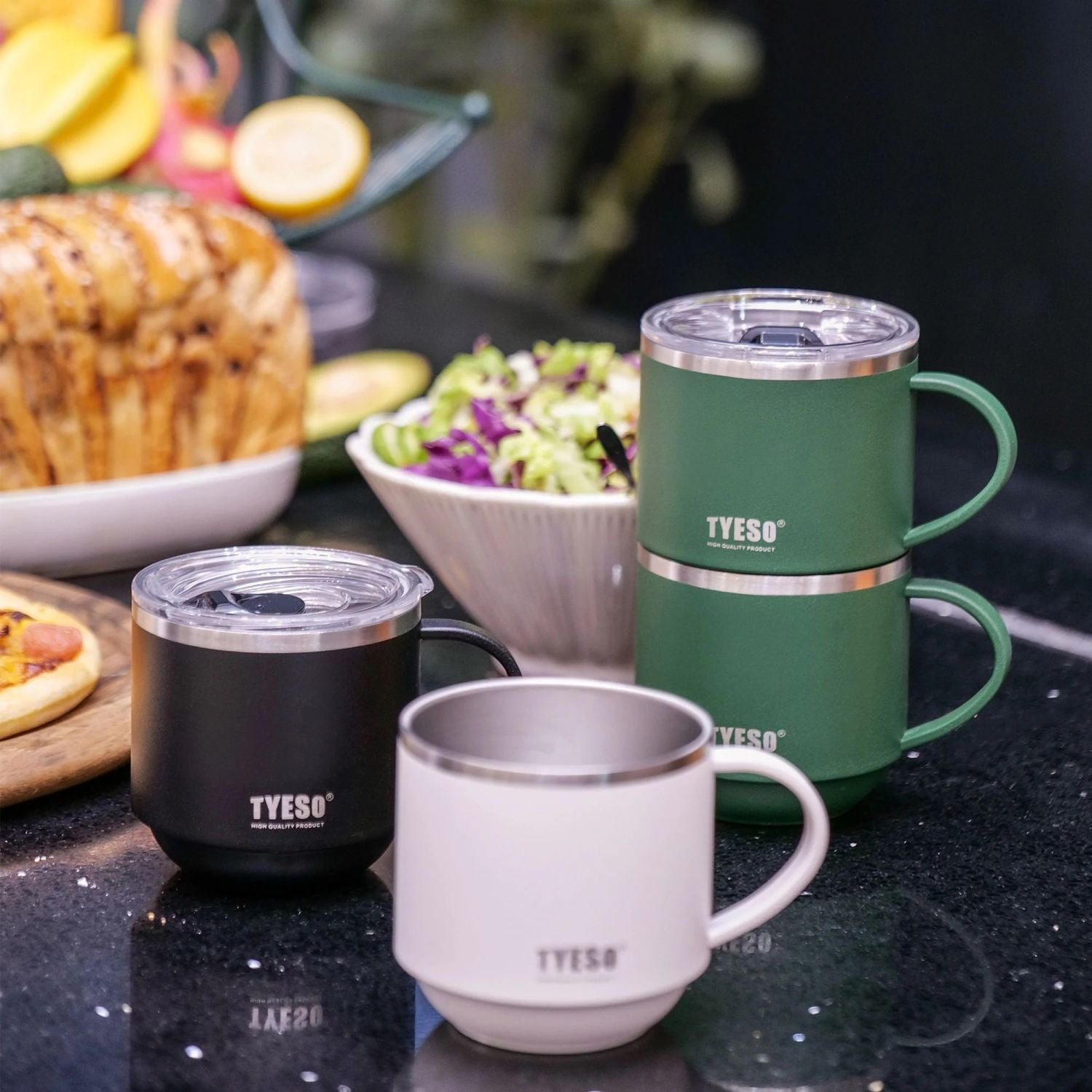 Tyeso Dock Slider Sipper Stackable S/S Vacuum Insulated Table Mug 330ml