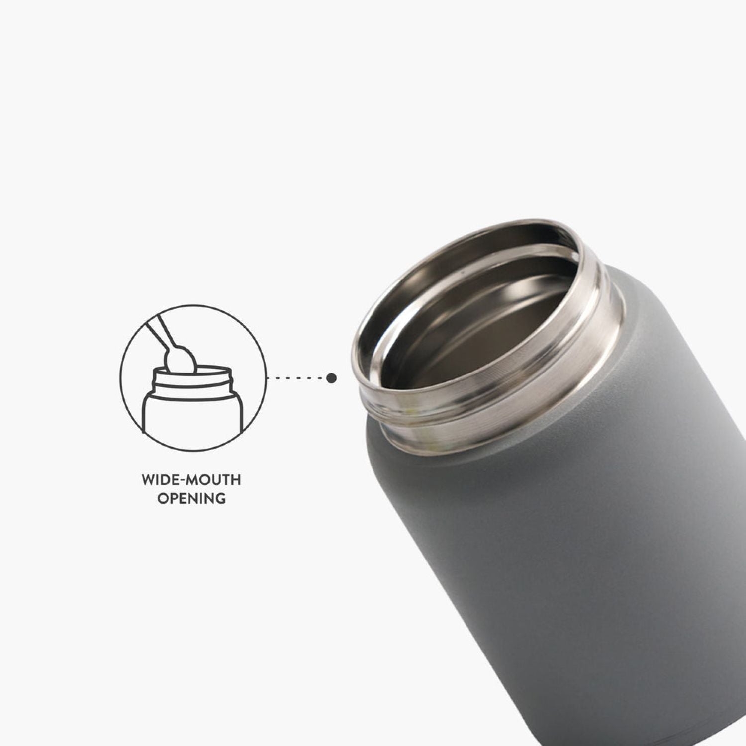 Tyeso Mellow Wide Mouth Inner S/S 316 Vacuum Insulated Food Jar 280ML - White