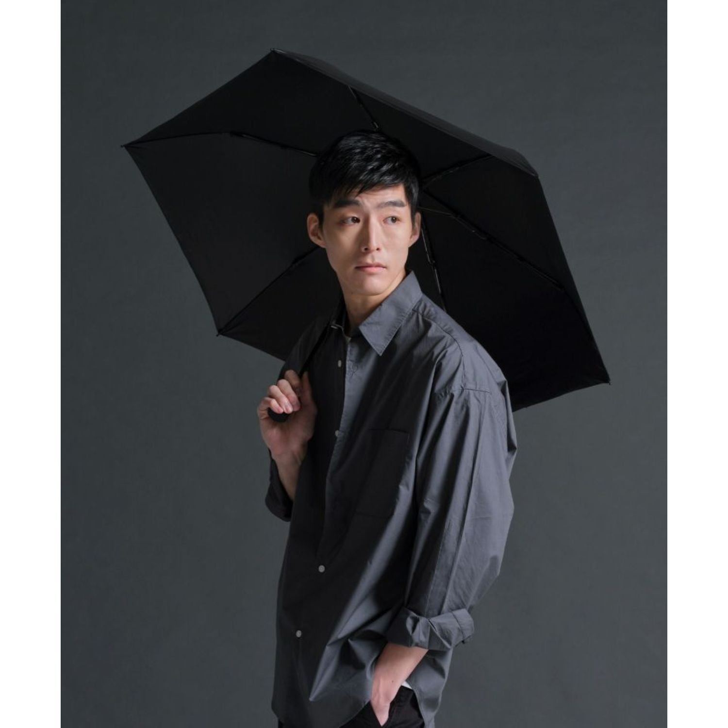WPC Go-Koh Premium Black Wind Resistant UV Protection UPF 50+ Umbrella 55cm