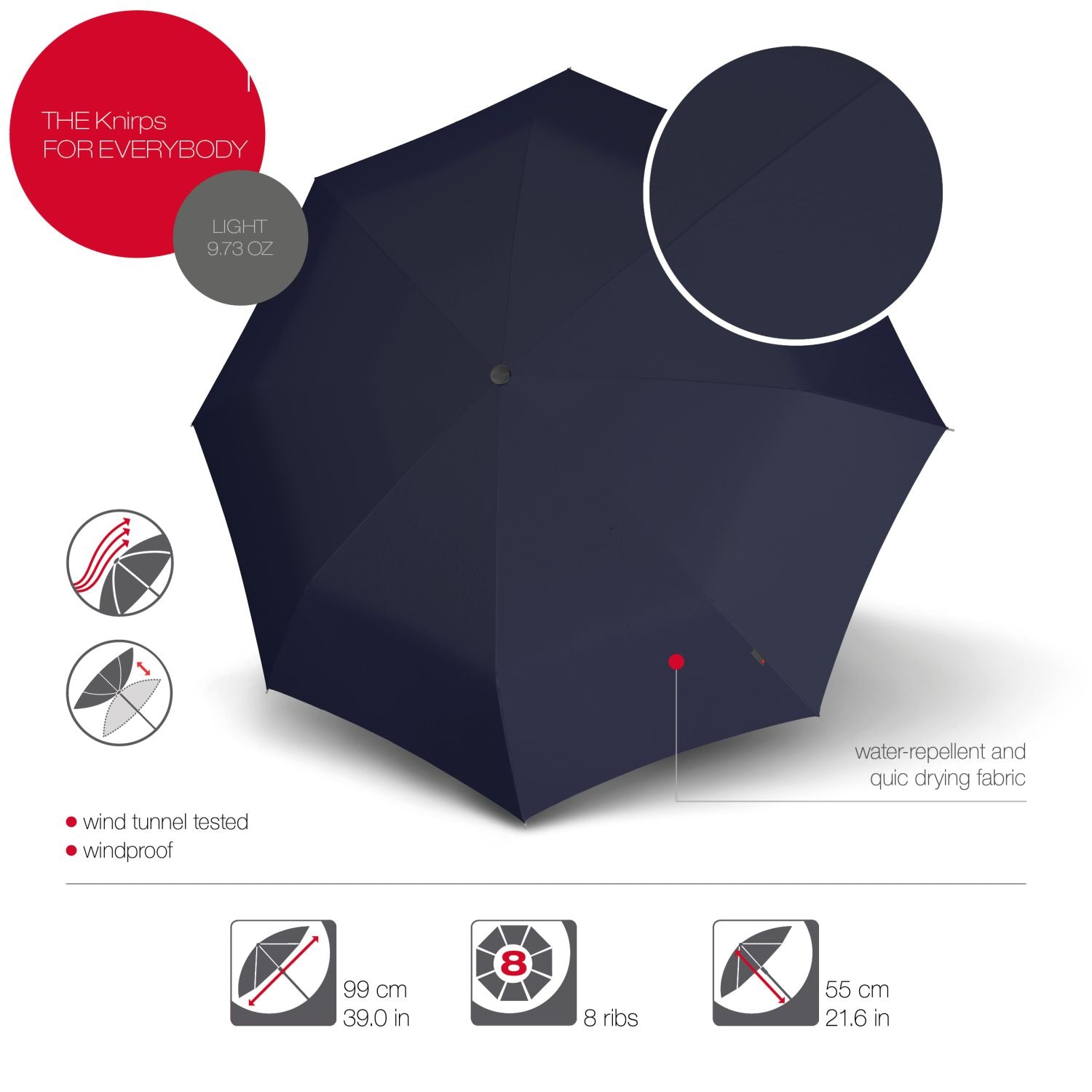 Knirps A.050 Medium Manual Umbrella (SA)