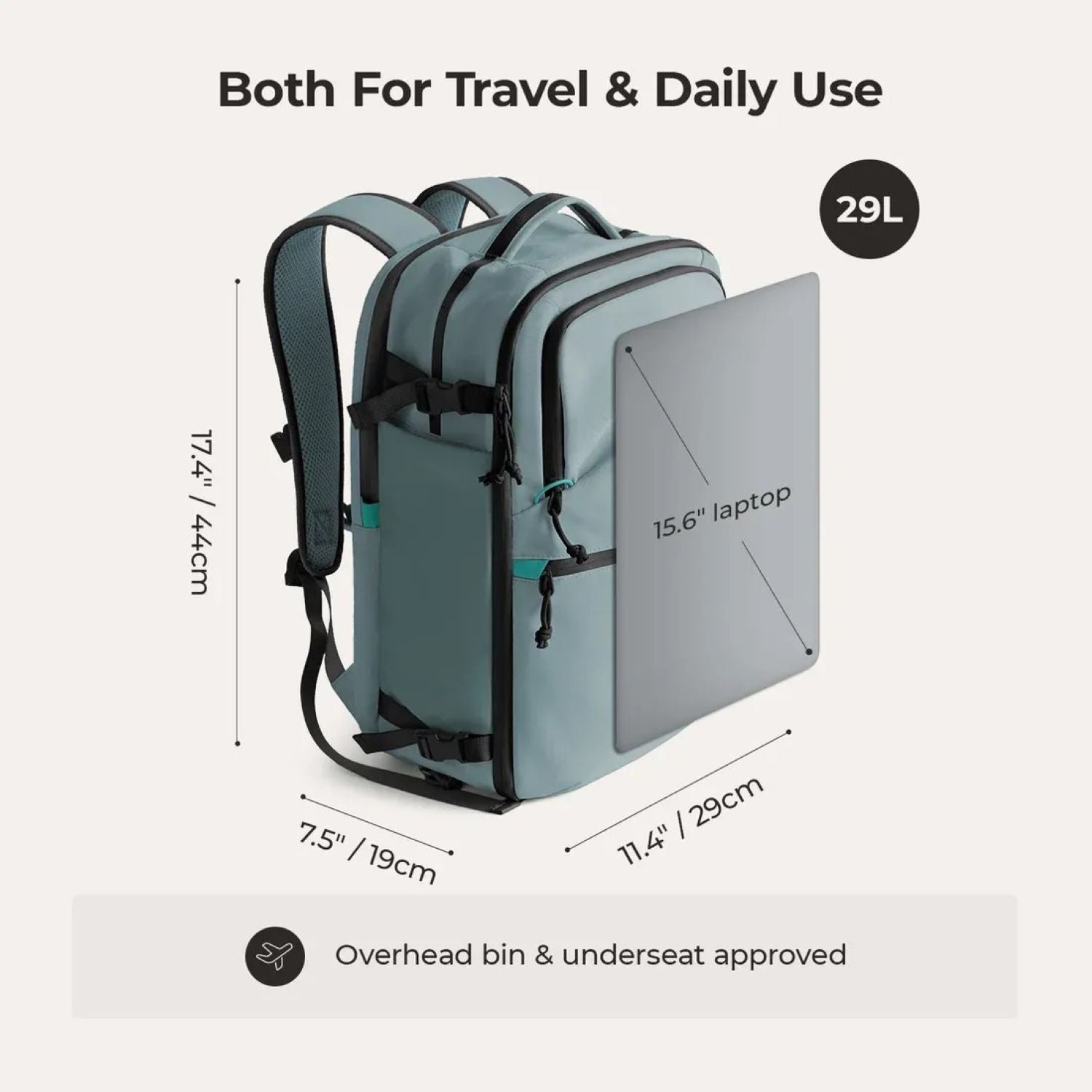 Bagsmart Faro Carry On Travel Backpack Set 29L (SA)