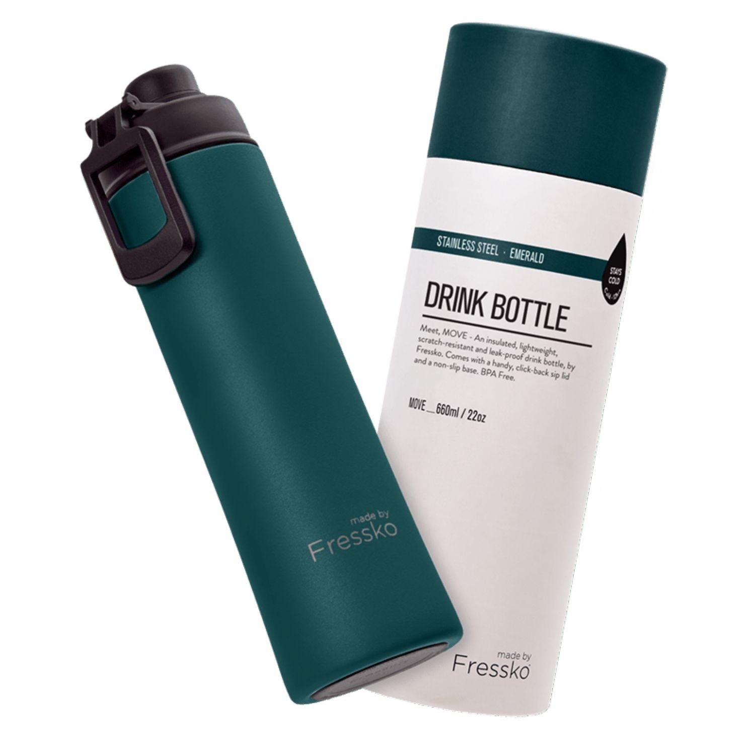 Made By Fressko Move 22oz Insulated Stainless Steel Drink Bottle