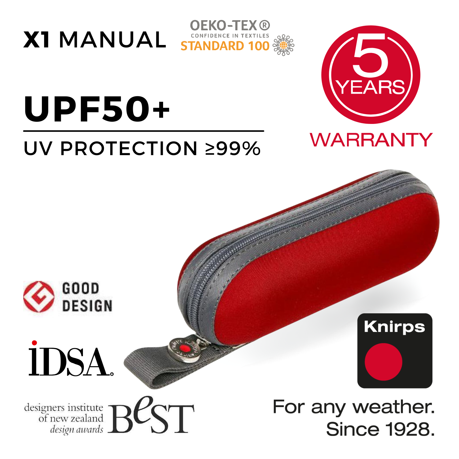 Knirps X1 Manual Umbrella (UV Protection) (SA)