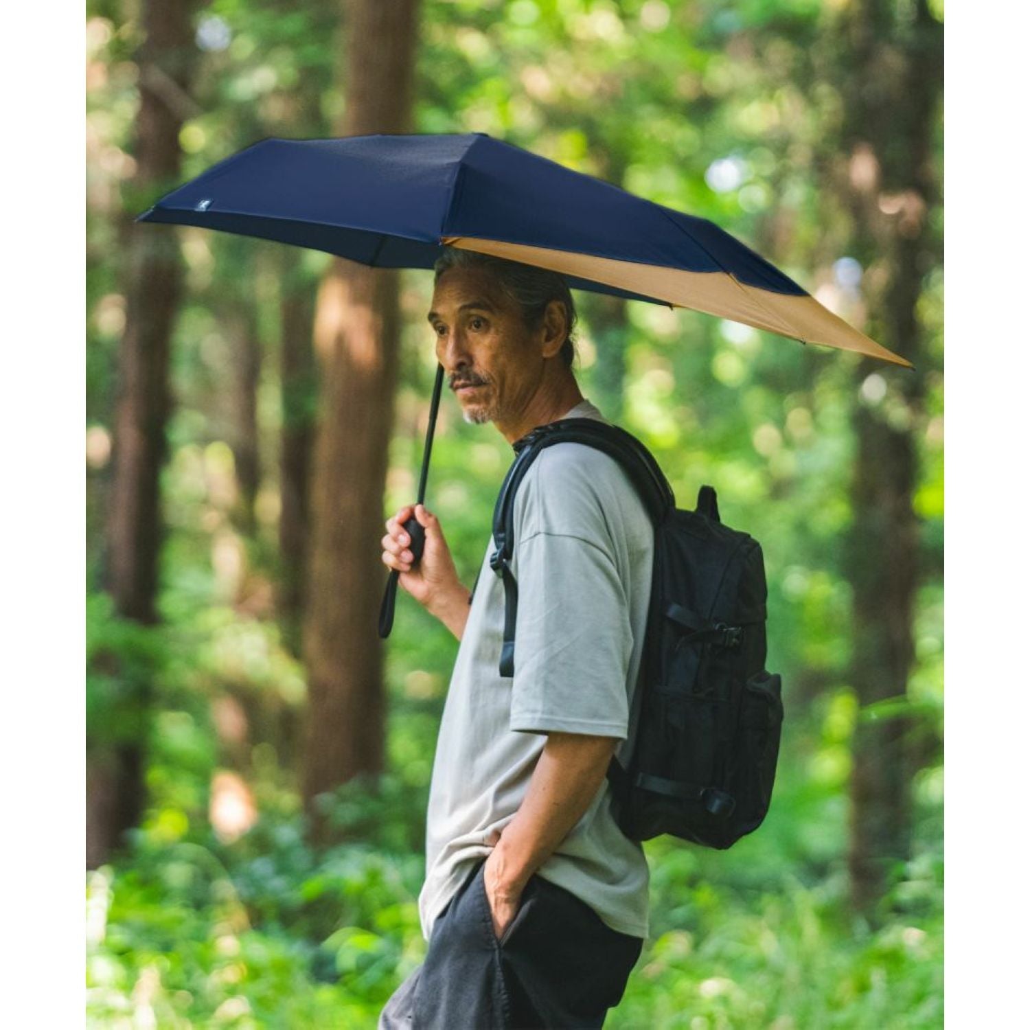 WPC UX Back Protect UV Protection Water Repellent Folding Umbrella 55cm