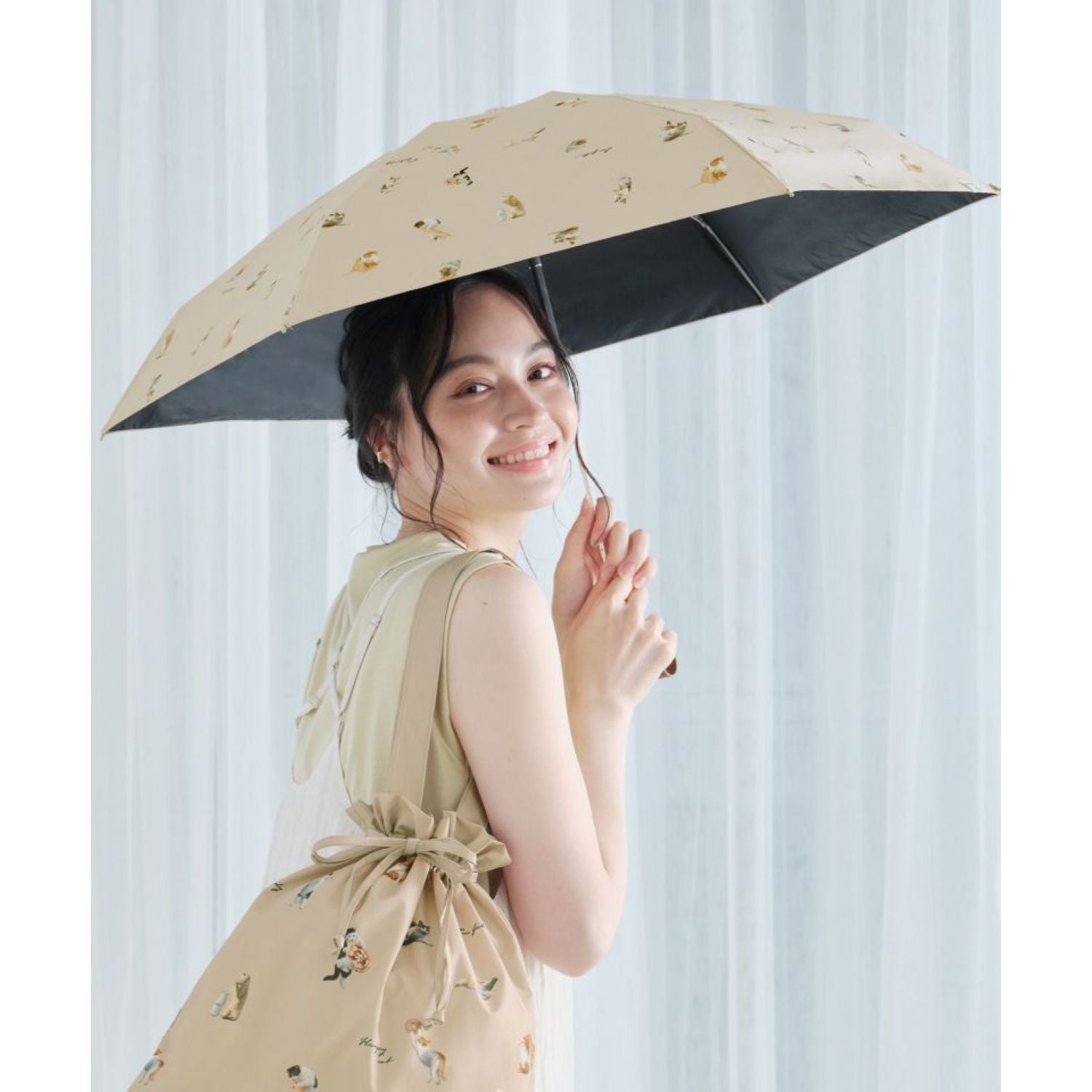 WPC X Masayuki Oki Neko UV Protection UPF 50+ Umbrella 47cm