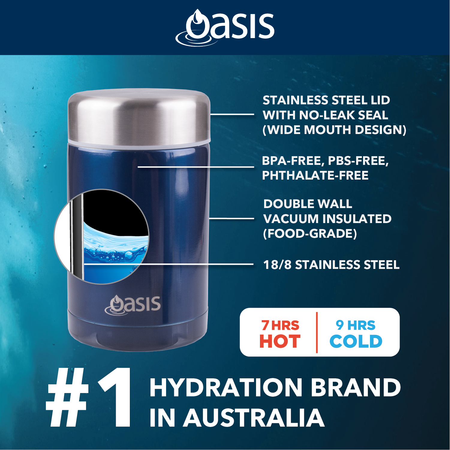 Oasis Stainless Steel Insulated Food Flask 450ML (SA)