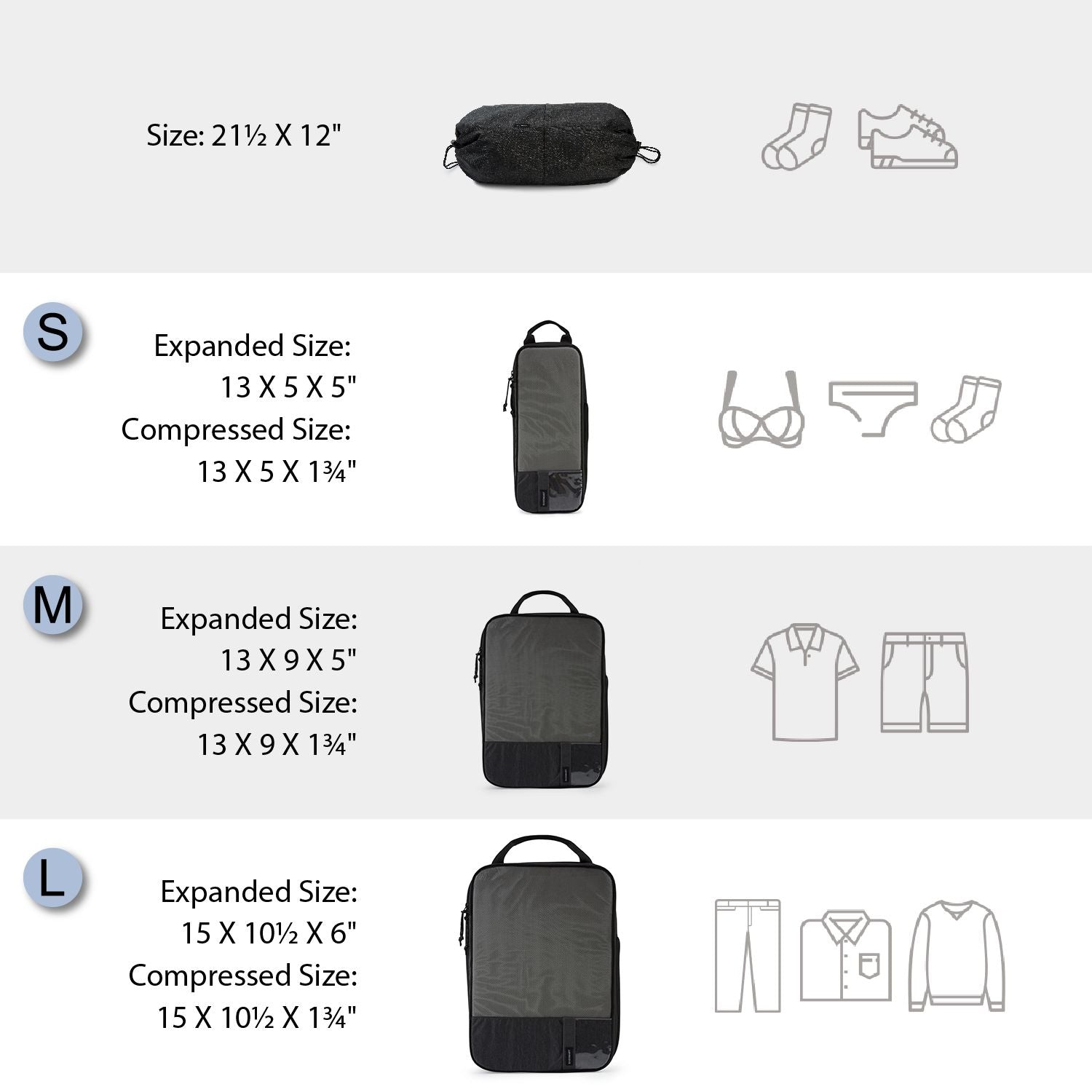 Bagsmart 6-In-1 Compression Packing Cubes