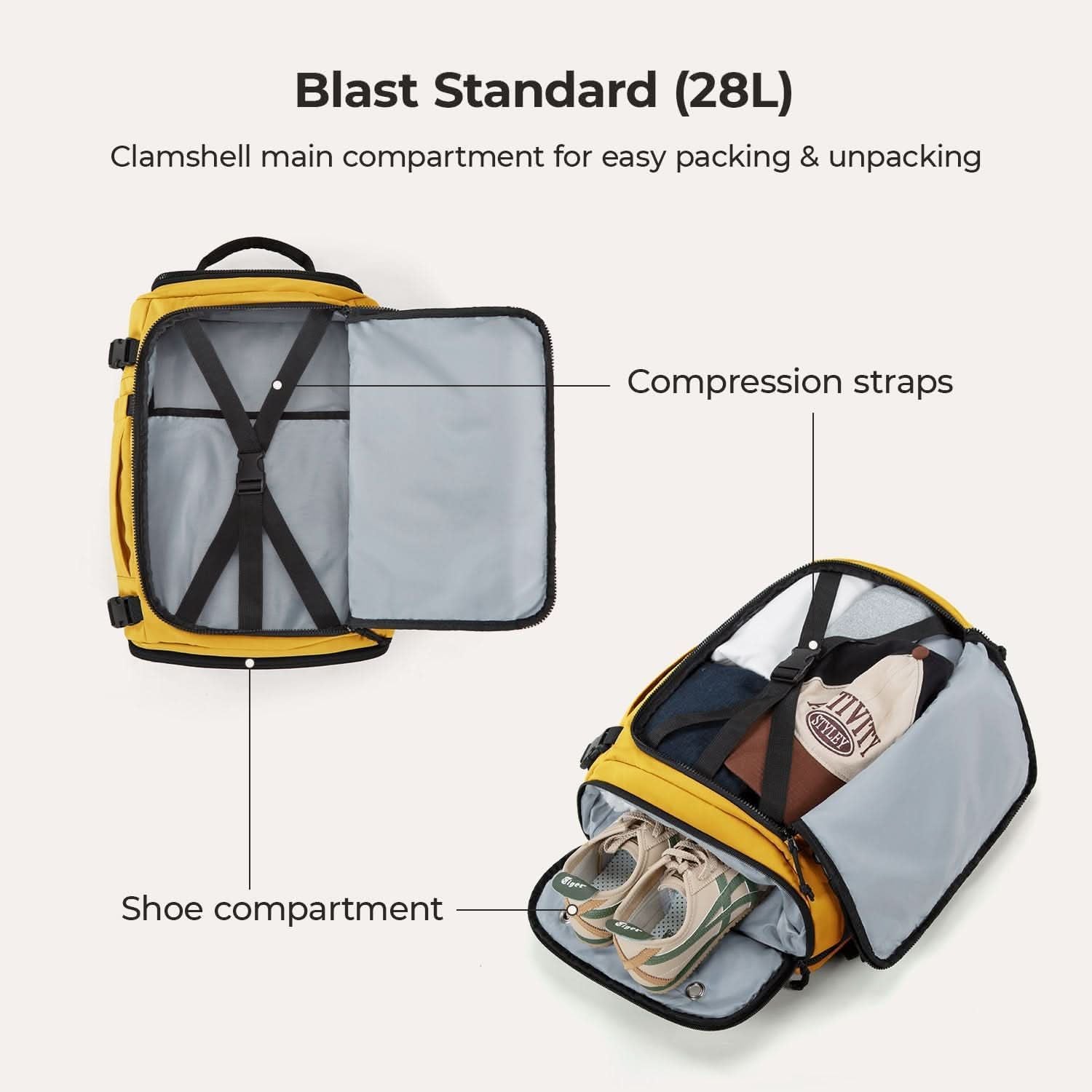 Bagsmart Blast Quick Access Carry On Travel Backpack Standard 28L