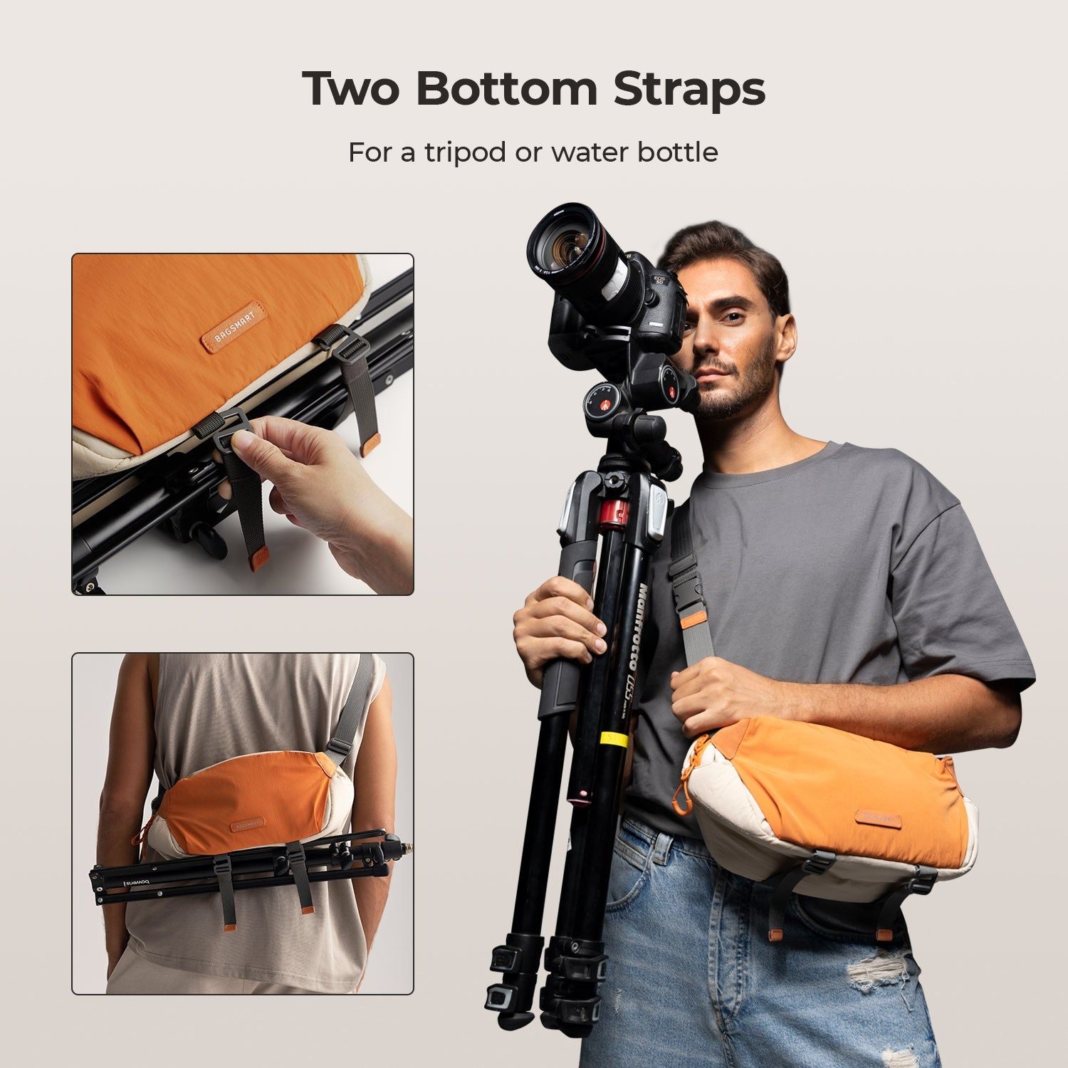 Bagsmart Soar Camera Sling Bag With Tripod Holder 6L