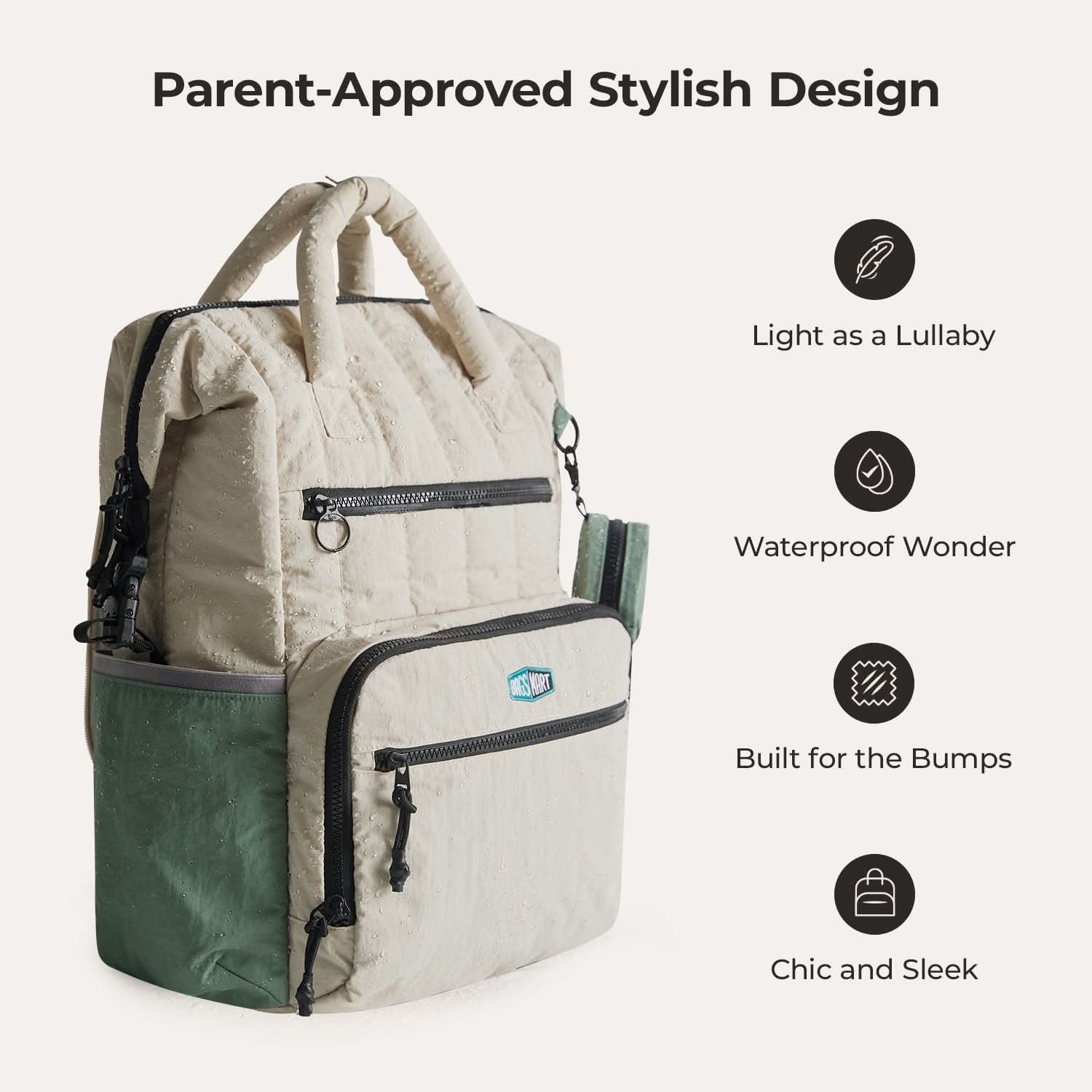 Bagsmart Walker Featherlight Travel Diaper Backpack 25L