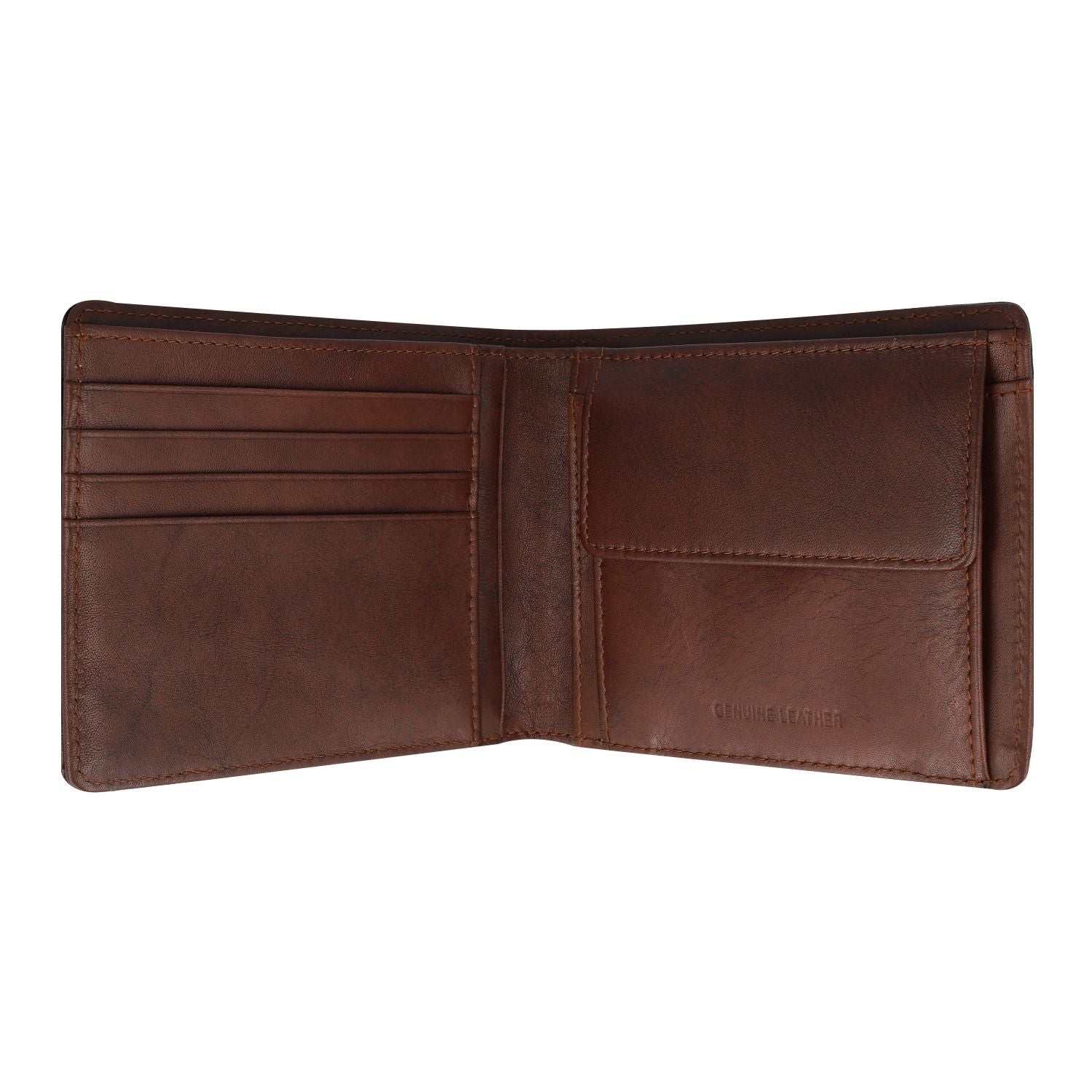 Crossing Antique Bi-fold Leather Wallet With Coin Pouch - Timber