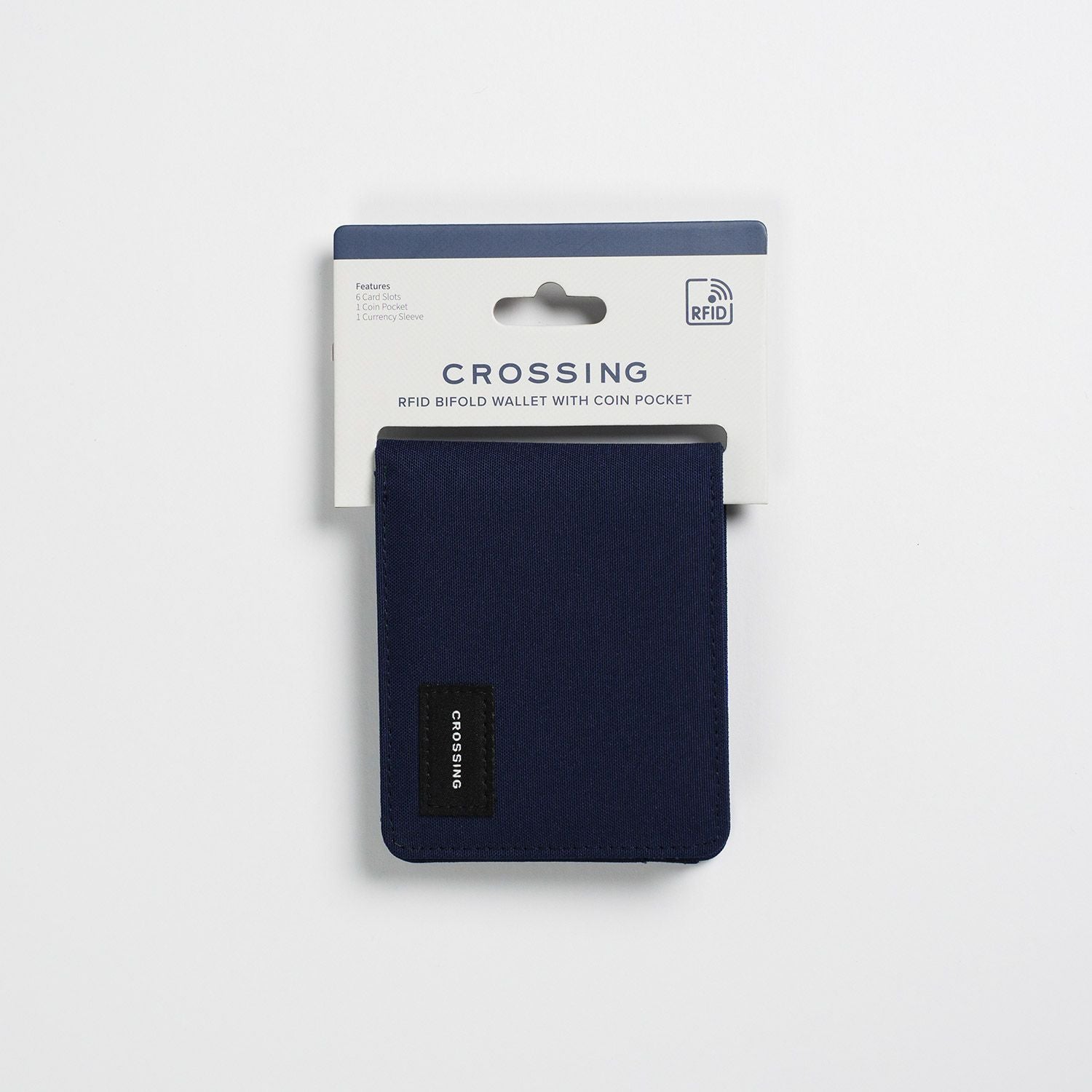 Crossing Bifold Wallet with Coin Pocket & Card Flap RFID