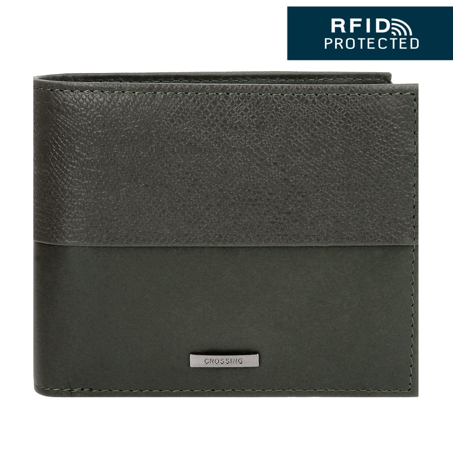 Crossing Infinite Bi-Fold Leather Wallet With Flap And Coin Pouch RFID