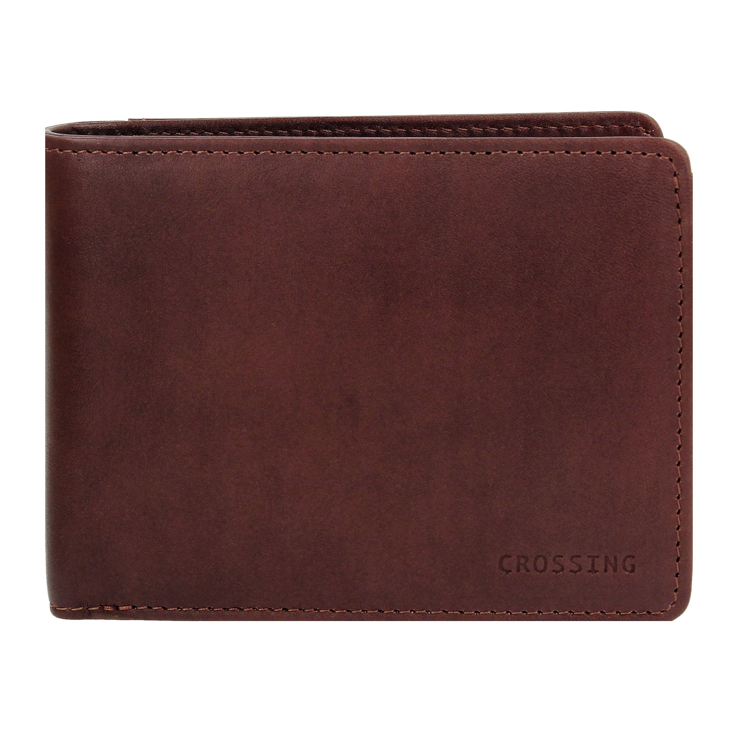 Crossing Vintage Slim Leather Wallet With Coin Pocket [5 Card Slots]