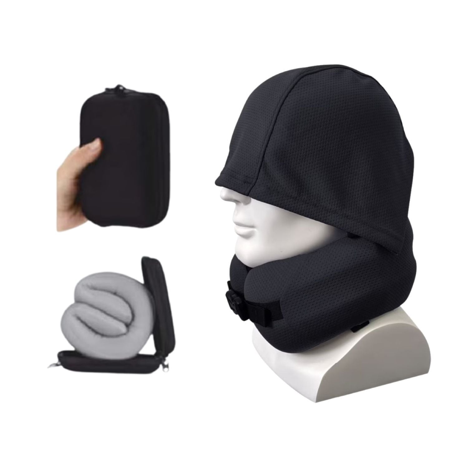 Easynap Travel Hooded Neck Pillow With Pouch