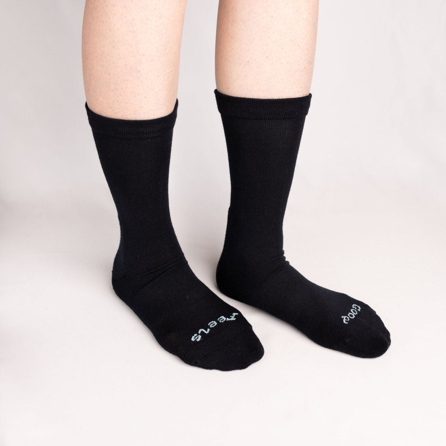 Paire Merino Wool-Blend Loose Top Calf Sock (Black)