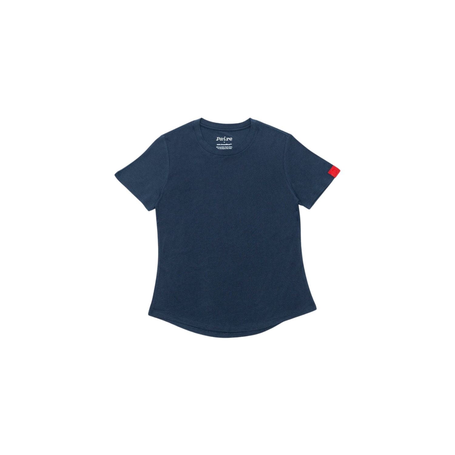 Paire Women's Merino Wool-Blend Crew Neck T-Shirt (Navy)