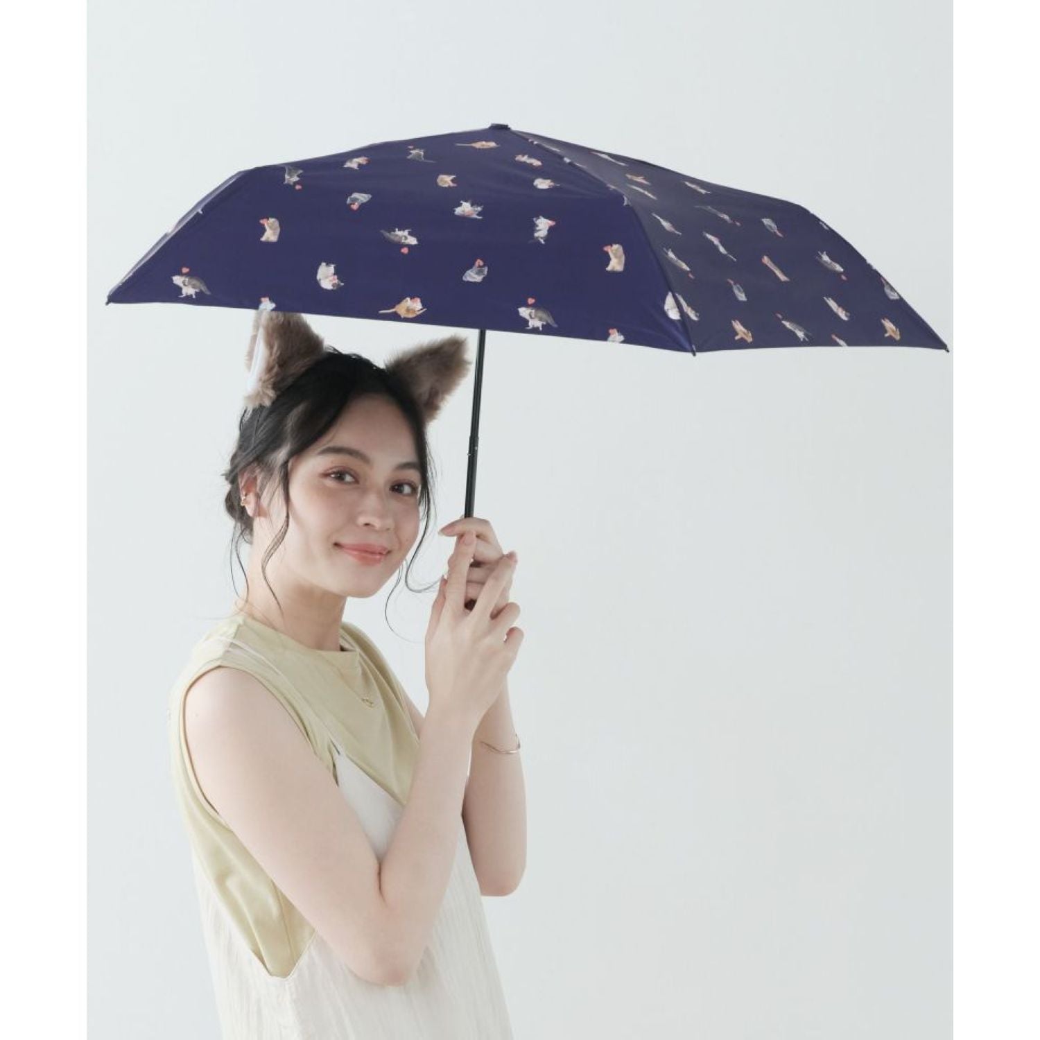 WPC X Masayuki Oki Neko UV Protection UPF 50+ Umbrella 49cm