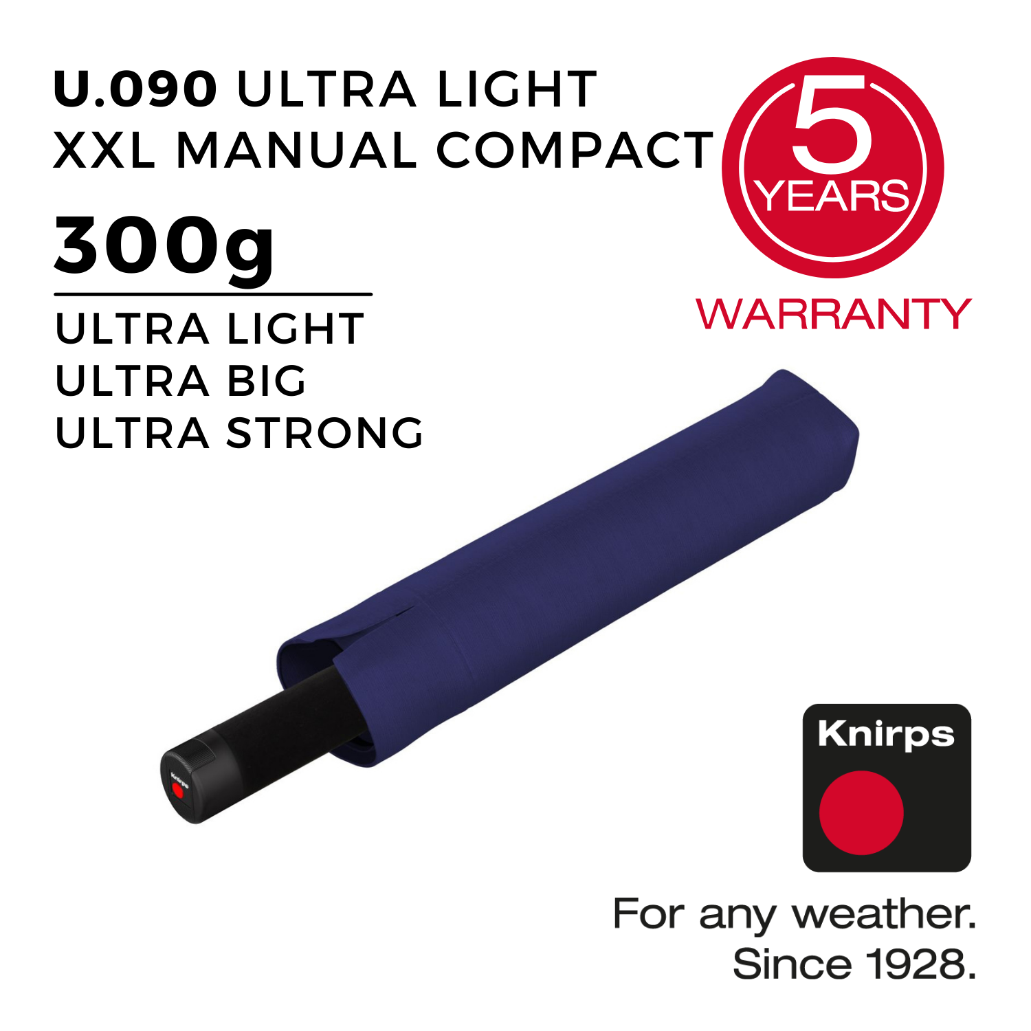 Knirps U.090 Ultralight XXL Manual Compact Umbrella