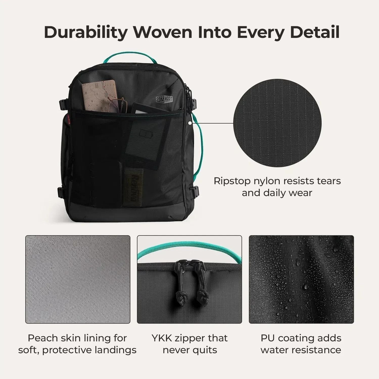 Bagsmart Blast Pro Quick Access Carry On Travel Backpack 40L