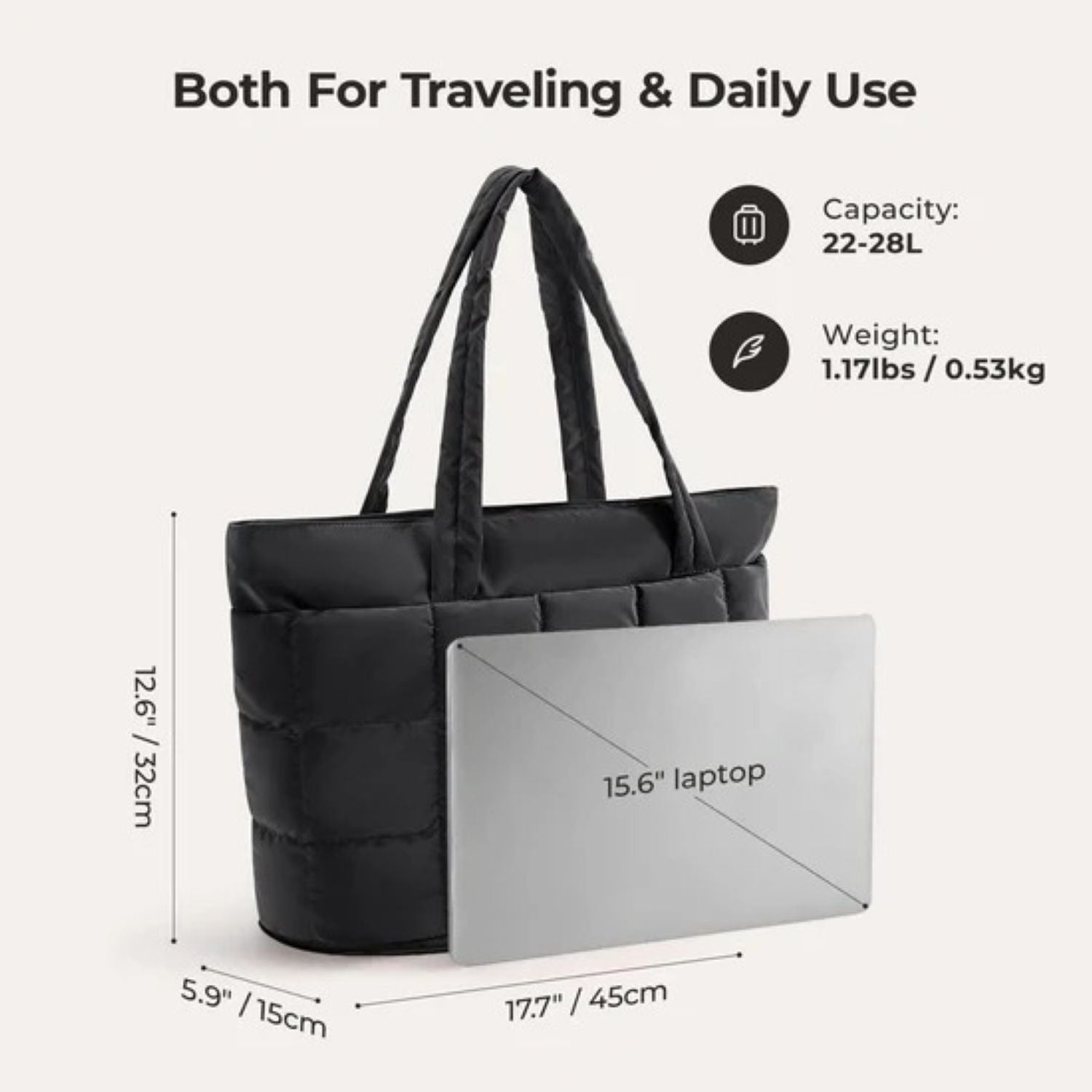 Bagsmart Bubble Puffer Tote 22L - 28L